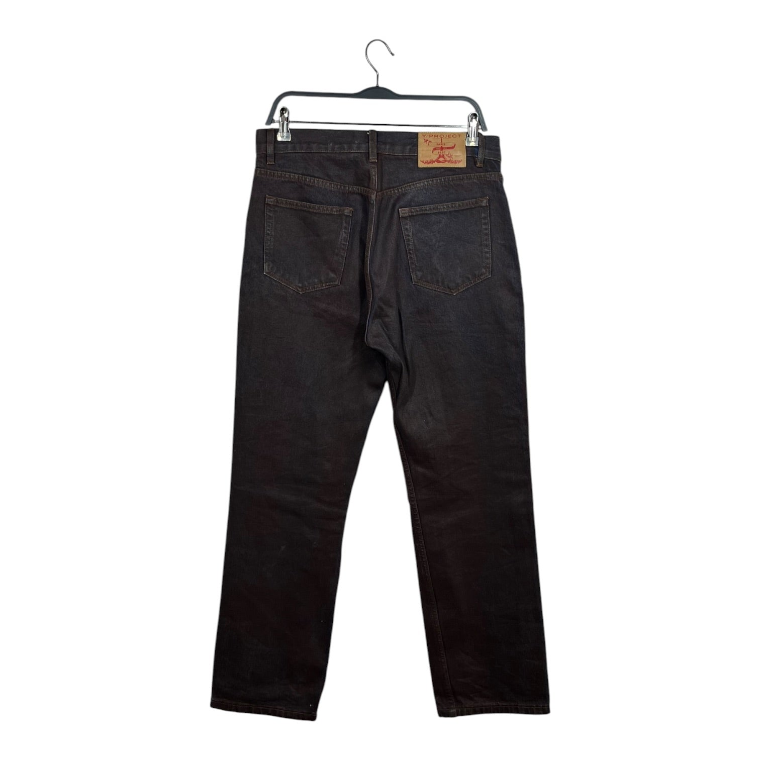 Y/PROJECT/Straight Pants/31/Cotton/BRW/SNAP DOUBLE-KNEES view 2