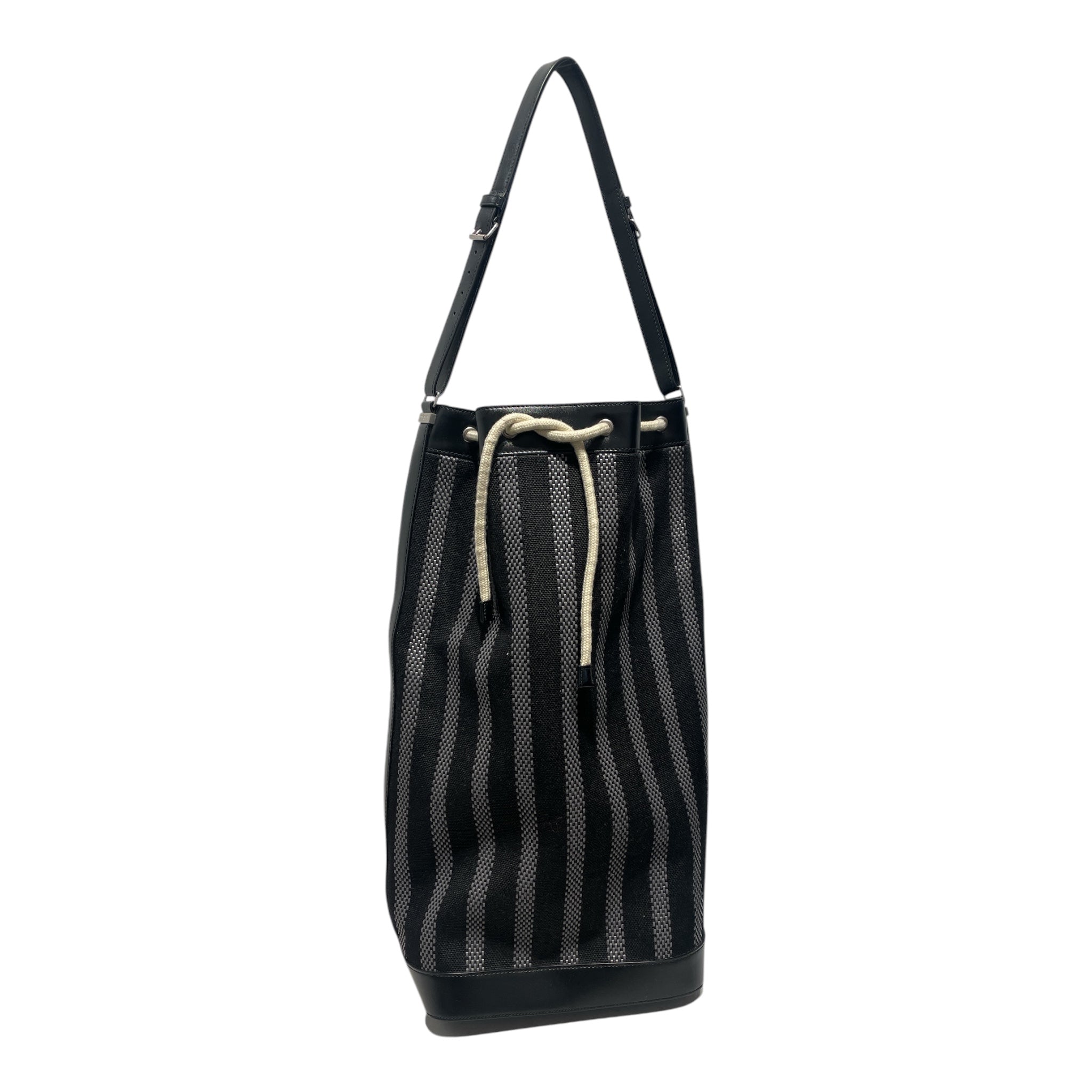 SAINT LAURENT/Tote Bag/Stripe/BLK/Sport Long Bucket bag view 1