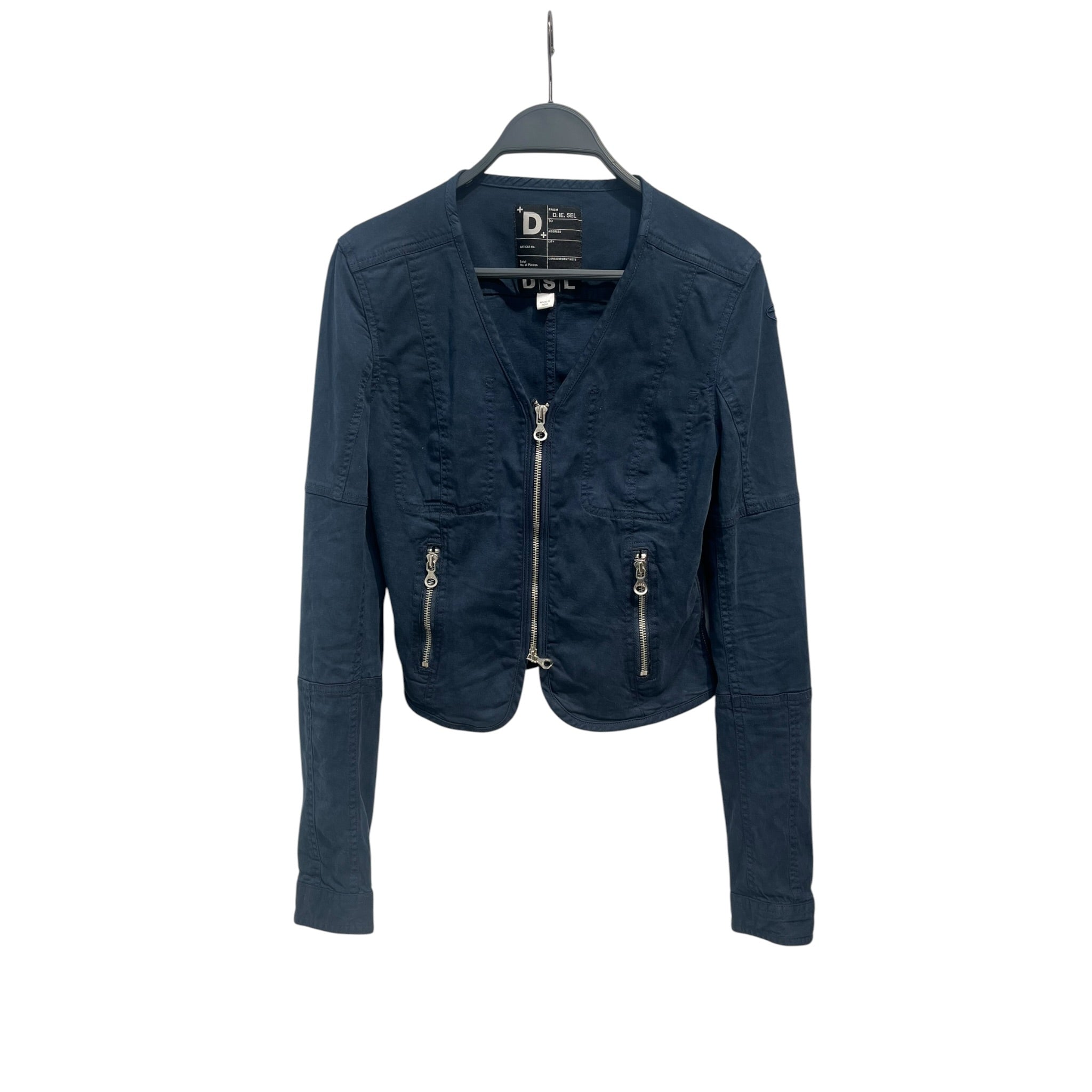 DIESEL/Jacket/40/Cotton/NVY/NAVY MOTO JACKET view 1