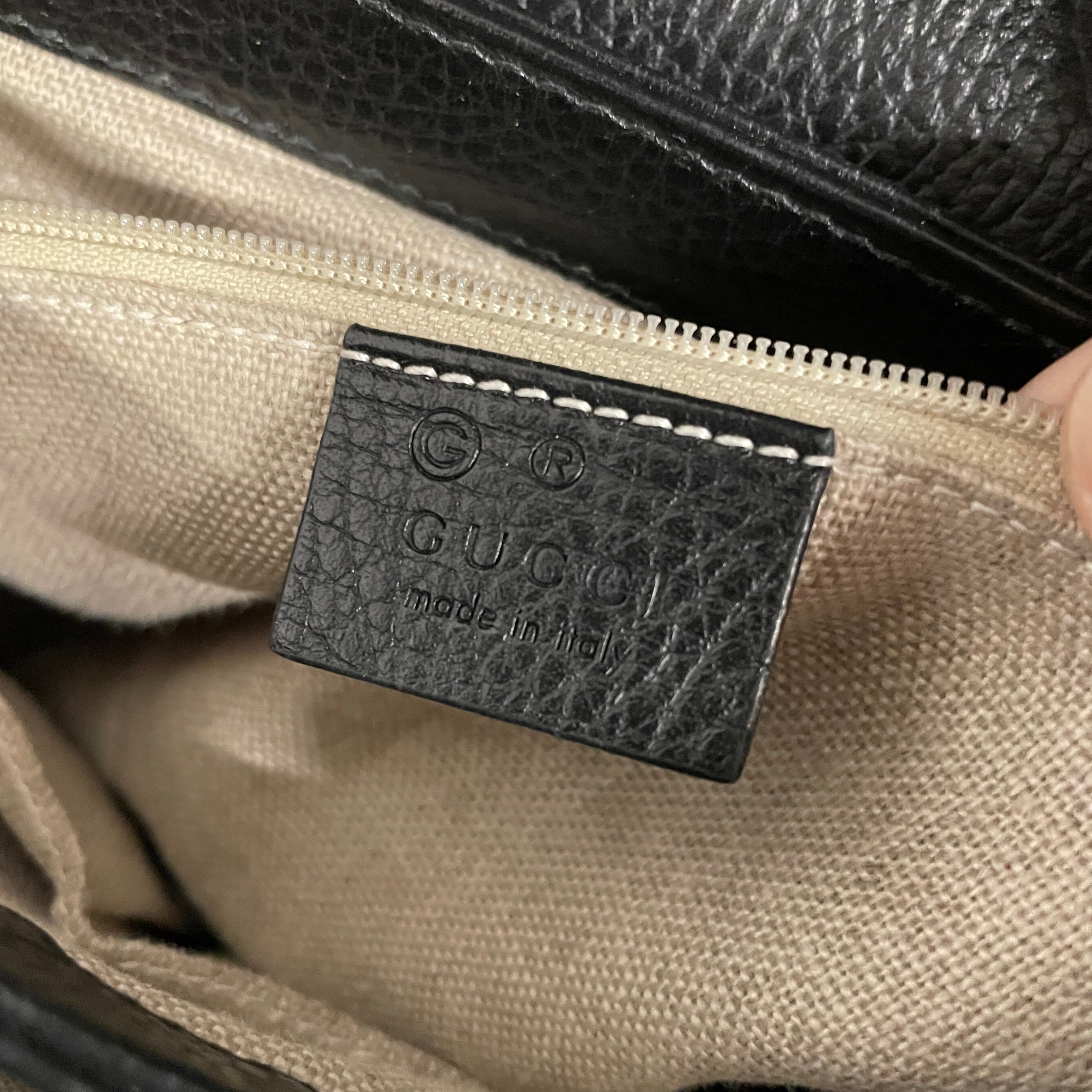 GUCCI/Cross Body Bag/Leather/BLK/Interlocking G Satchel Bag view 3