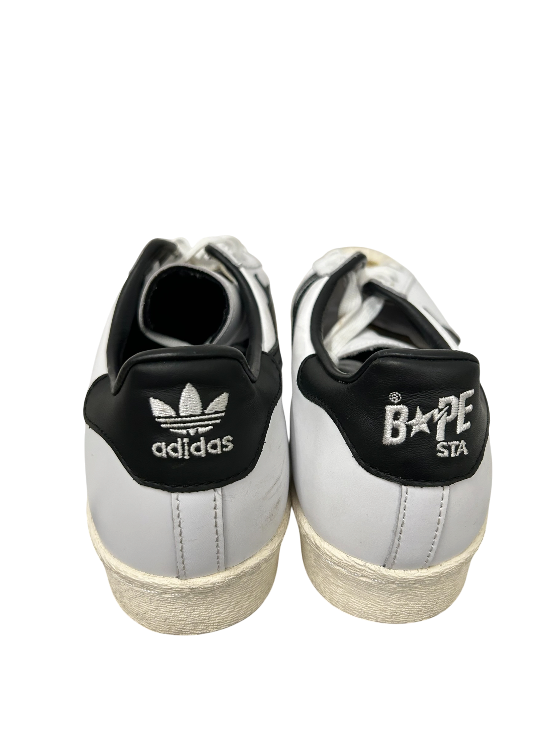 A BATHING APE/adidas/Low-Sneakers/US 12/Leather/WHT/SUPERSTAR view 4