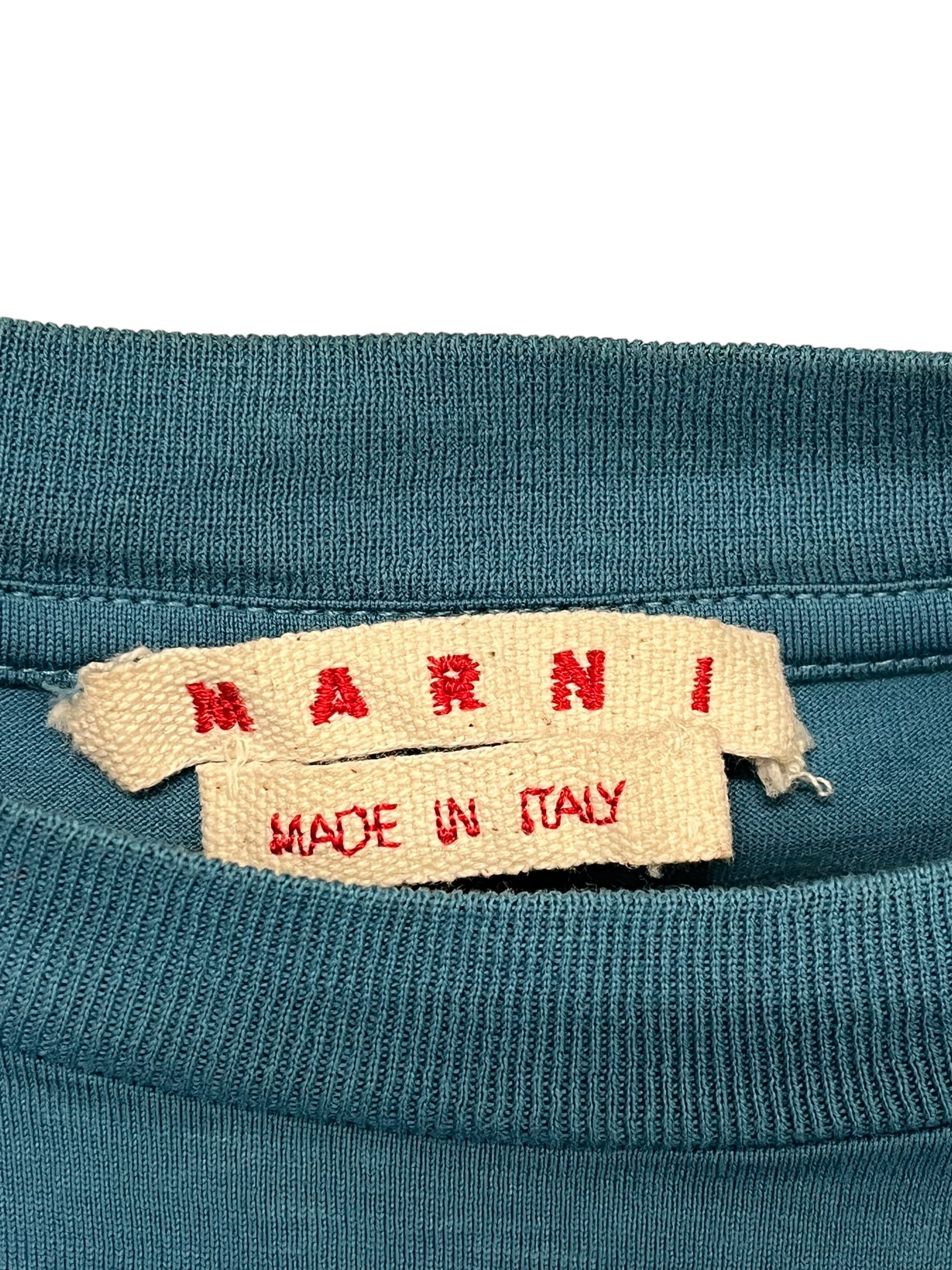 MARNI/T-Shirt/XL/Cotton/BLU/COLLAR HAND STITCH FLORAL view 3