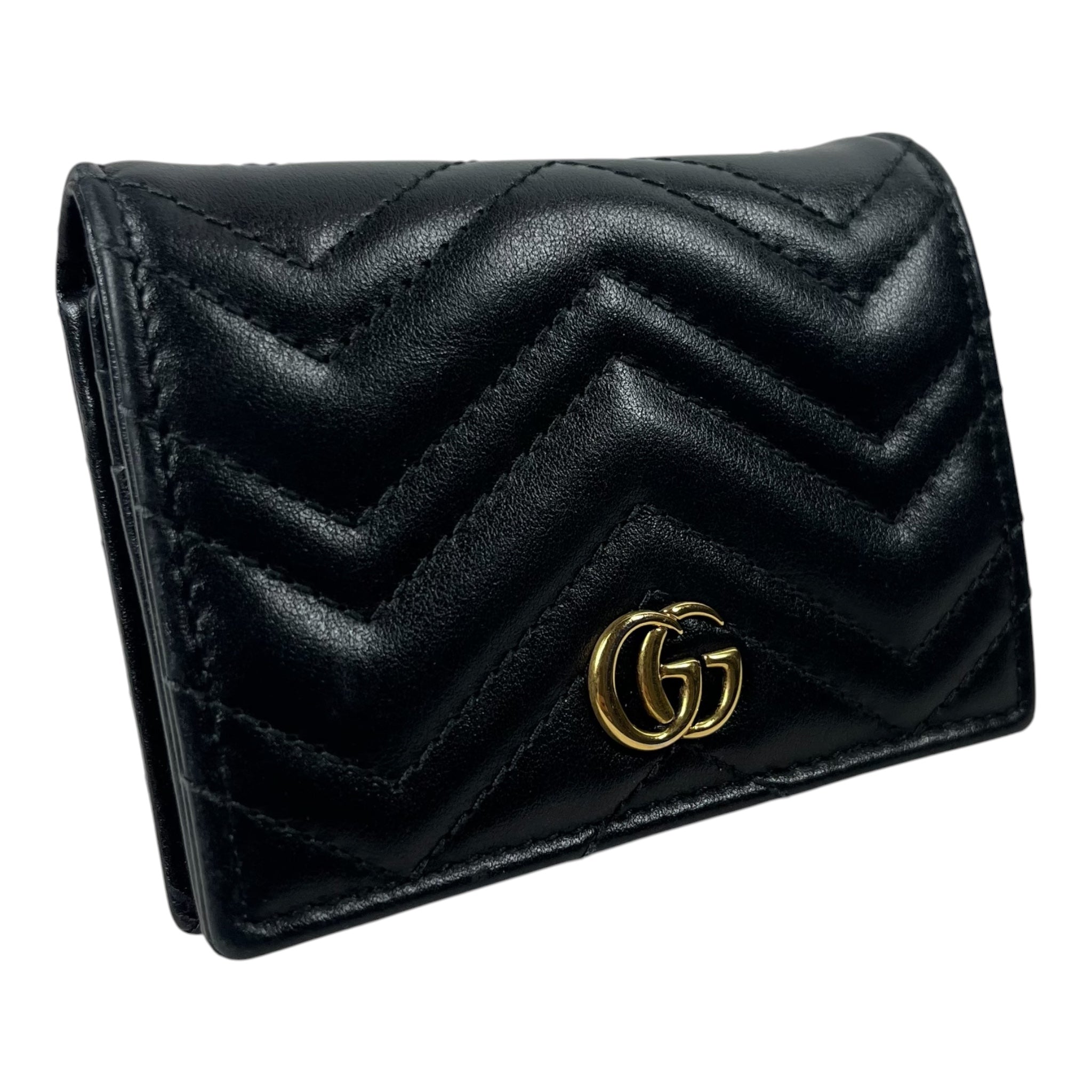 GUCCI/Bifold Wallet/Leather/BLK/L's/GG MARMONT CARD CASE WALLET view 1