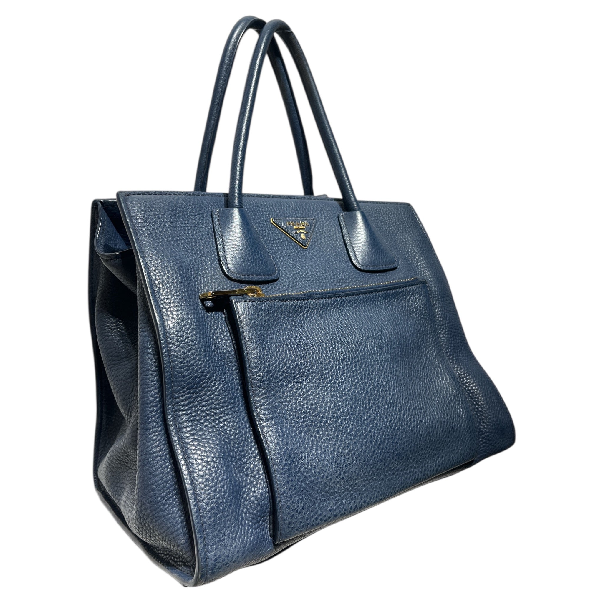 PRADA/Hand Bag/Leather/NVY/VITELLO DAINO SHOPPER TOTE view 3