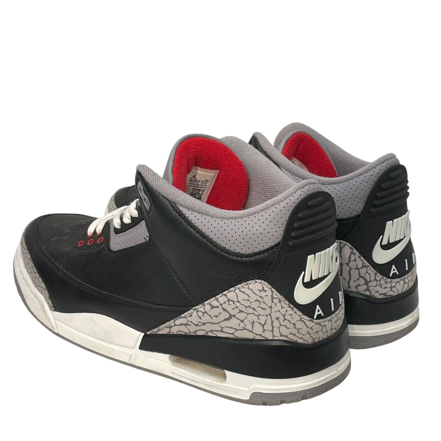 NIKE/AIR JORDAN 3/Hi-Sneakers/US 11.5/Leather/BLK/Straight Tip/DN3707-010 view 2