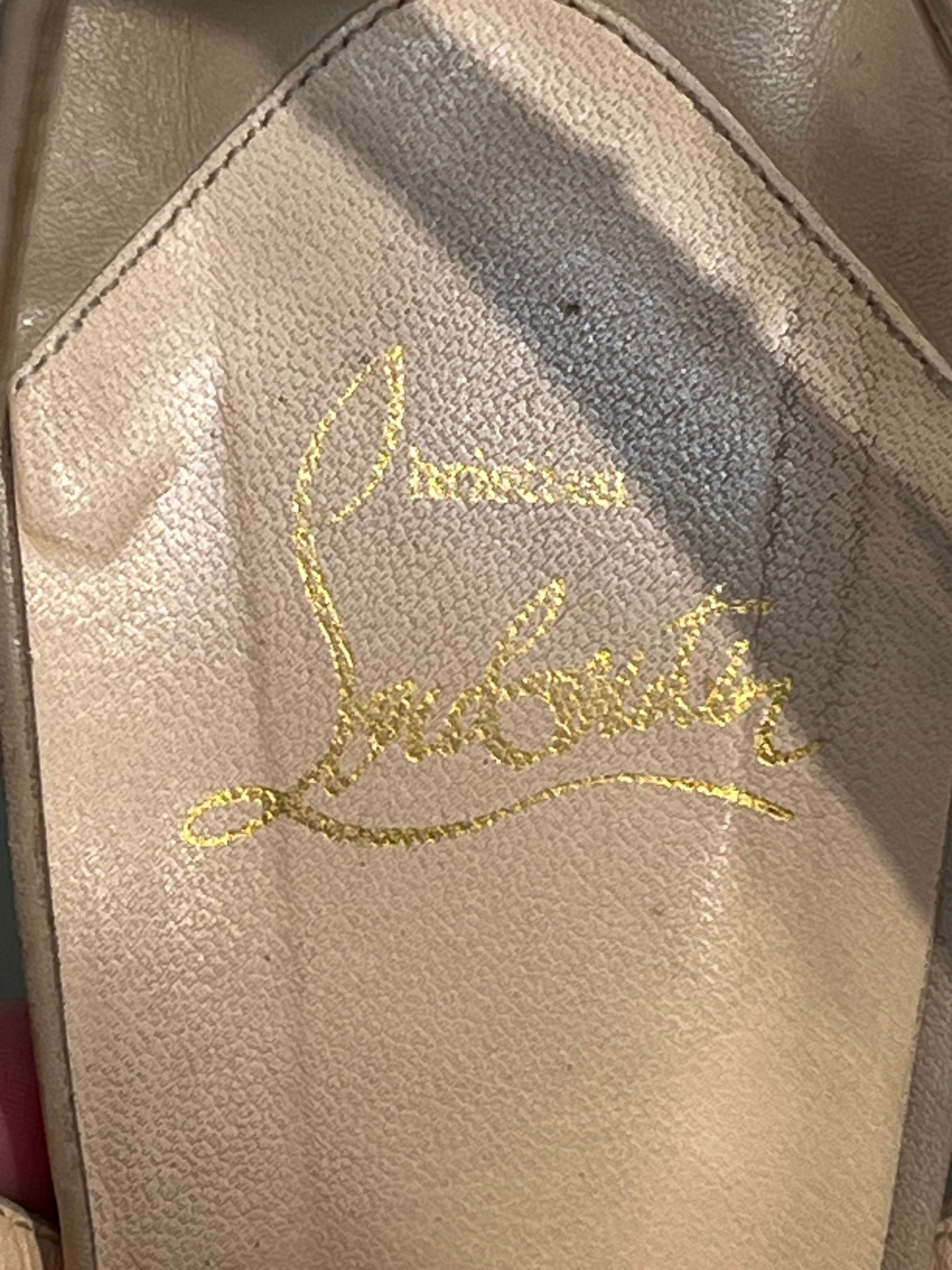 Christian Louboutin/Heels/UK 8.5/Leather/BEG/Patent/LADY CHOU-STUDDED view 7