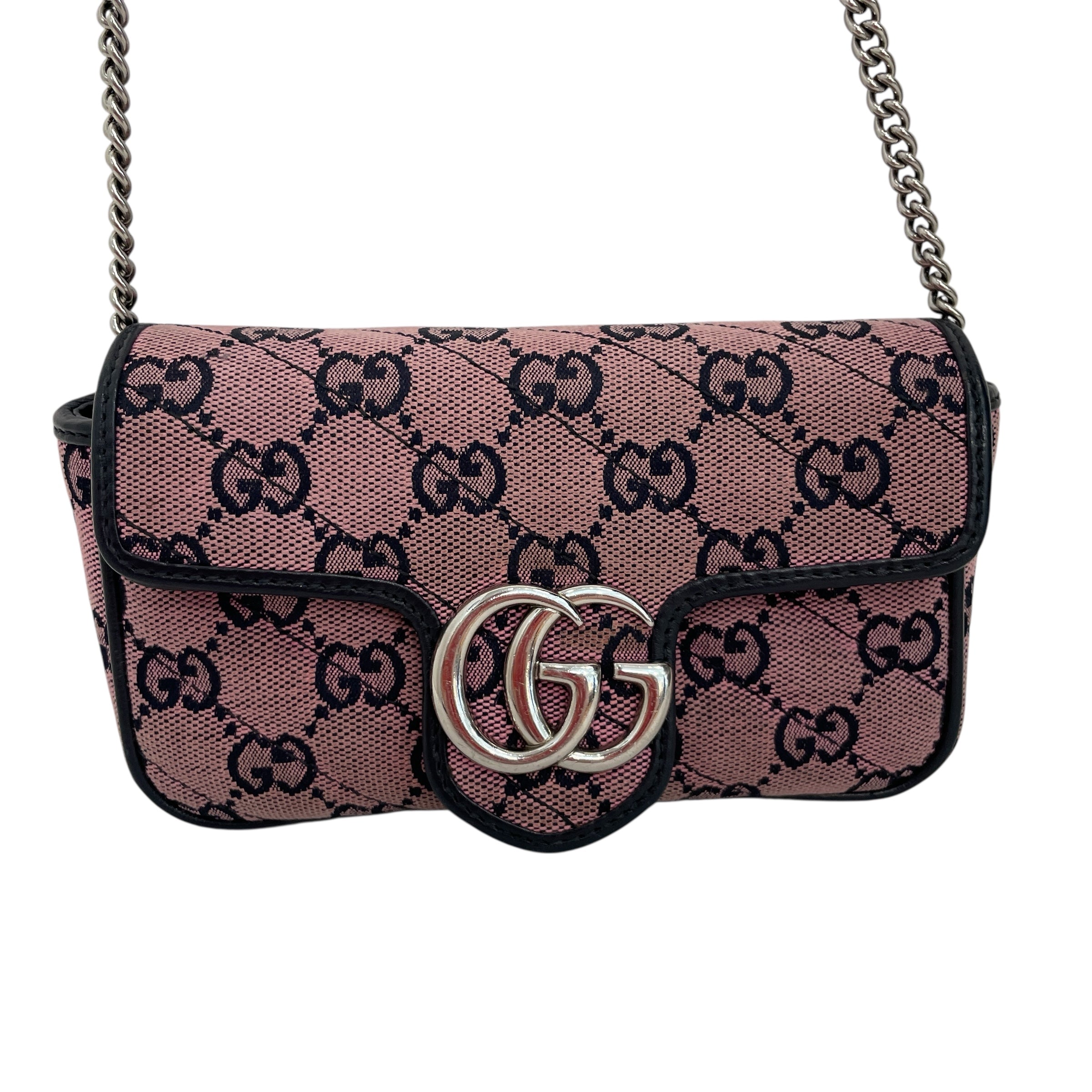 GUCCI/Cross Body Bag/Monogram/PNK/MATELASSE GG MARMONT SUPER MIN view 3