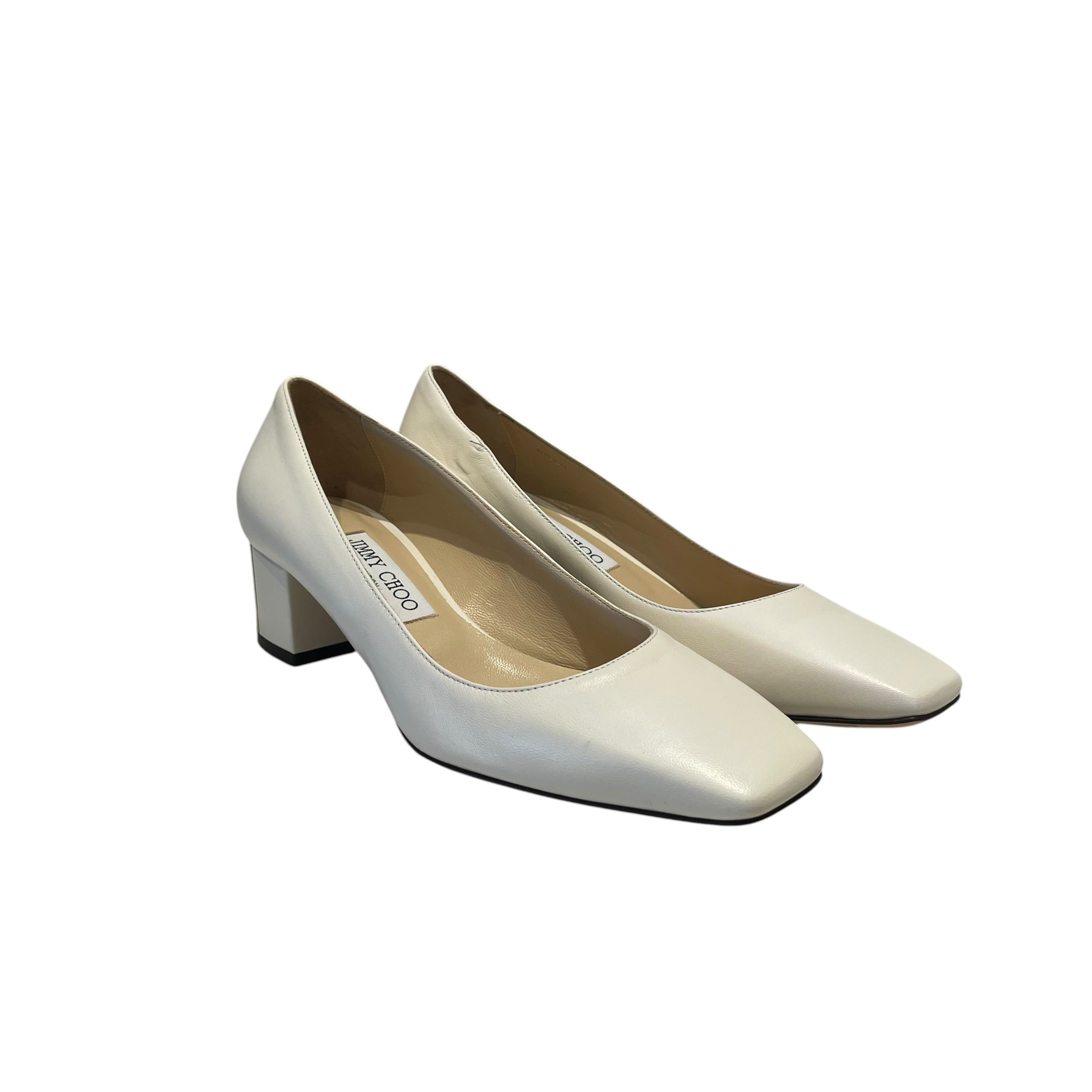 JIMMY CHOO/Heels/EU 37.5/Leather/WHT/Rydea Latte Nappa Pumps view 1