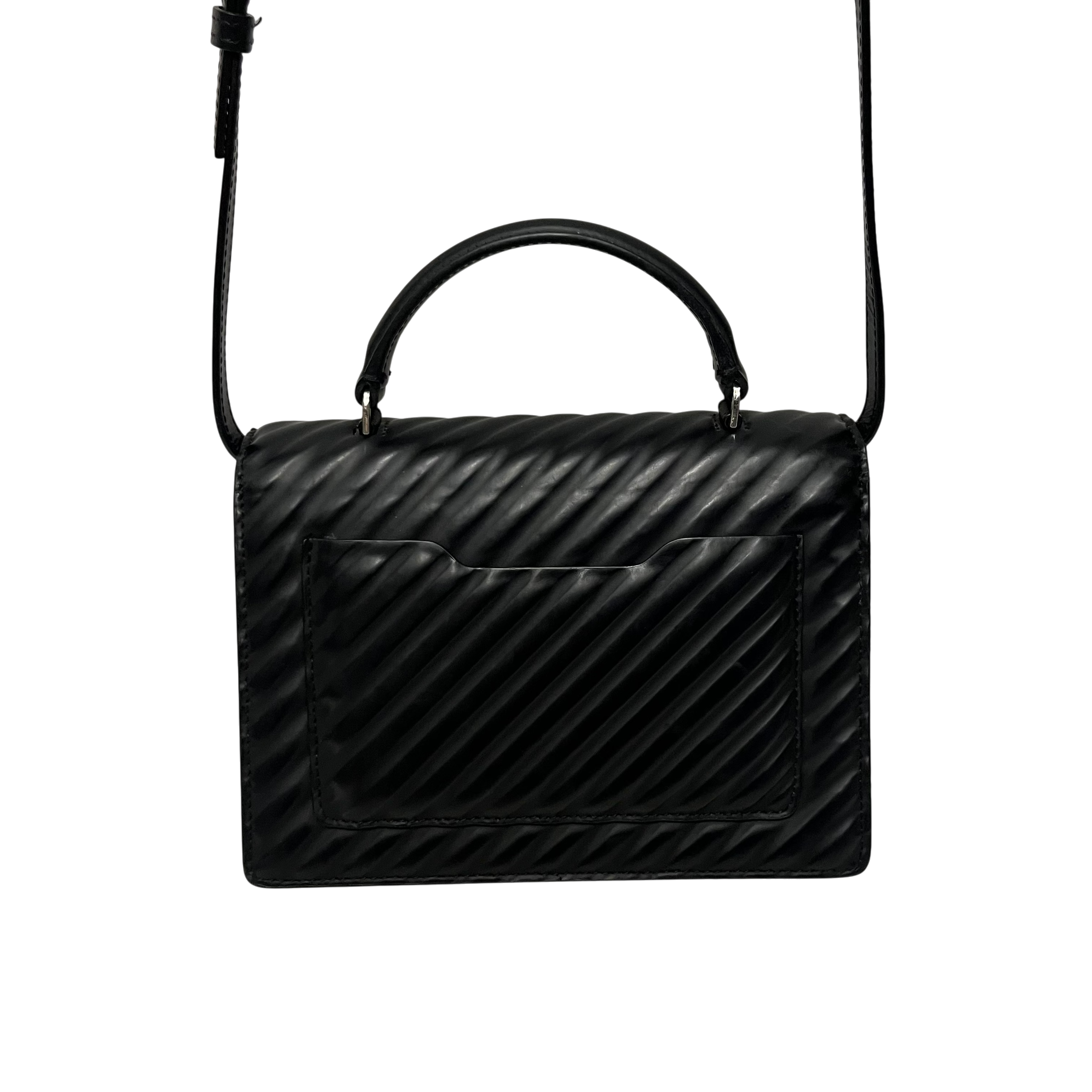 OFF-WHITE/Hand Bag/Leather/BLK/quilted jitney view 3