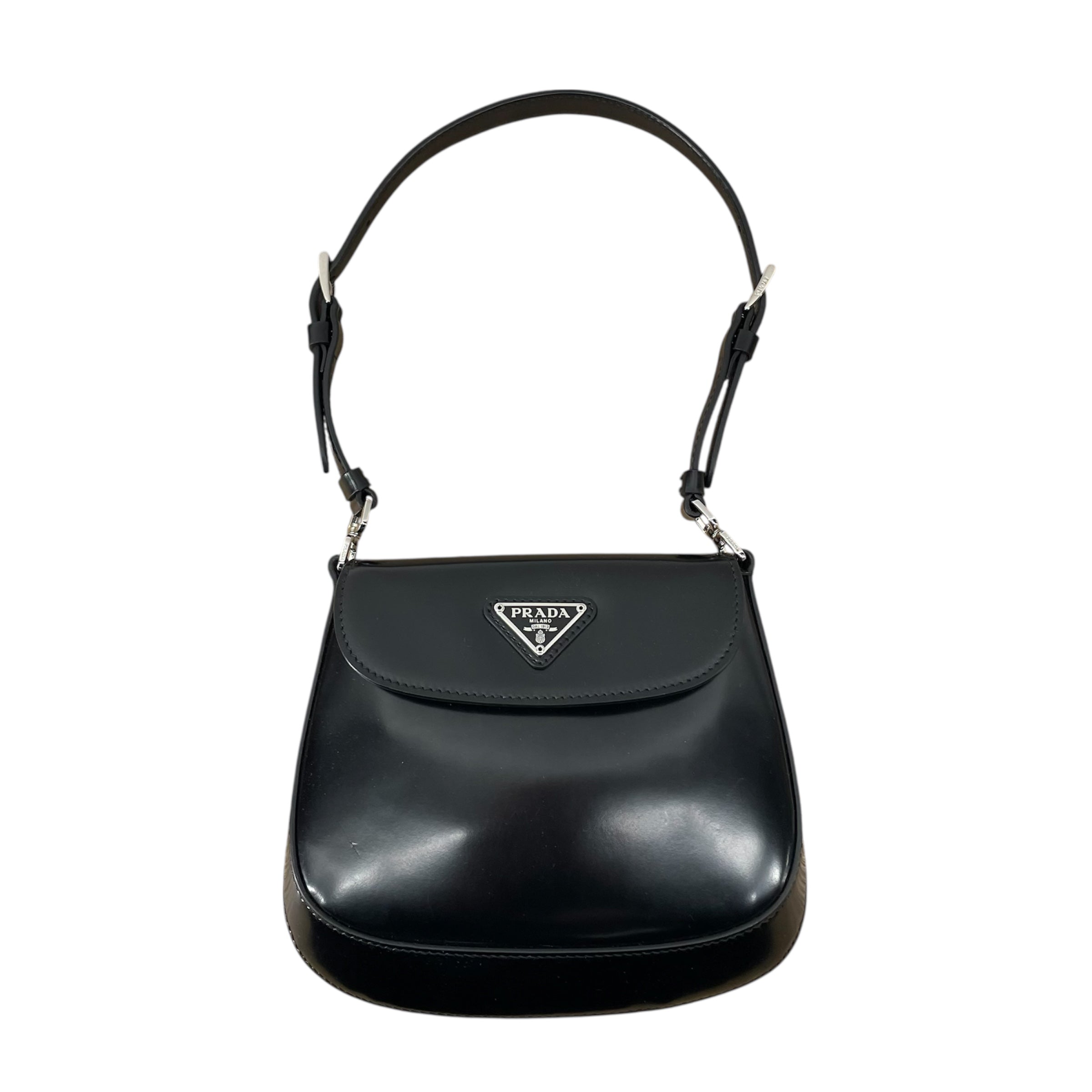 PRADA/Cross Body Bag/Leather/BLK/MINI CLEO FLAP view 1