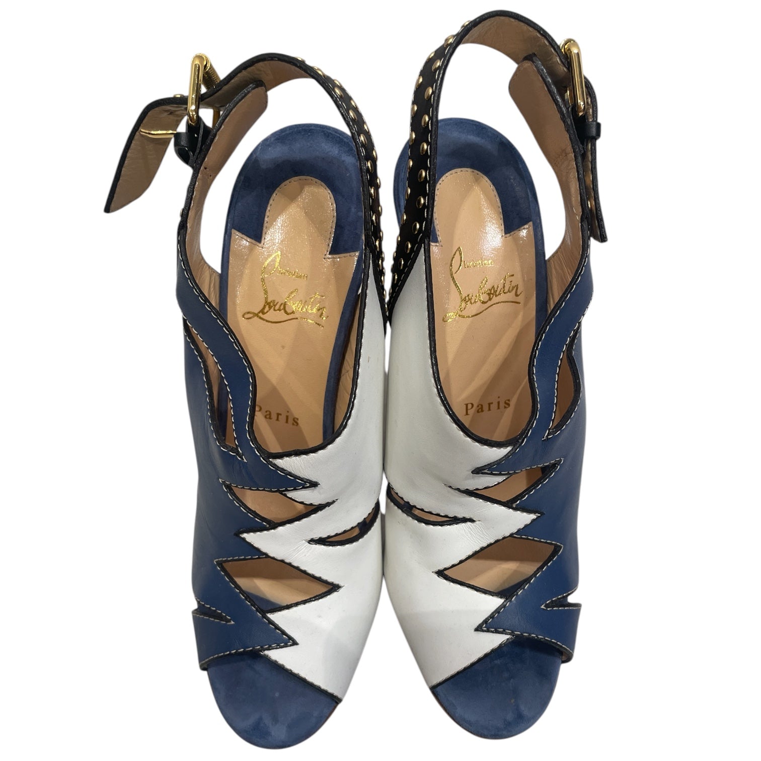 Christian Louboutin/Heels/EU 39/All Over Print/Leather/MLT/COLORBLOCK/T-STRAP PUMP view 3