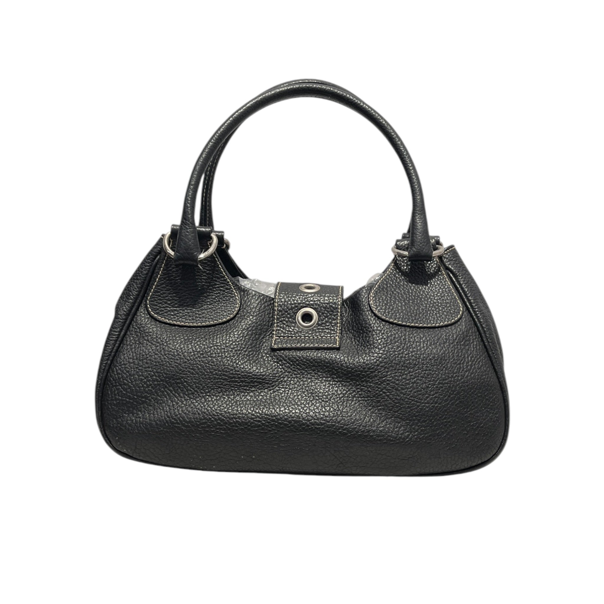 PRADA/Hand Bag/Leather/BLK/HALF MOON BUCKLE view 2