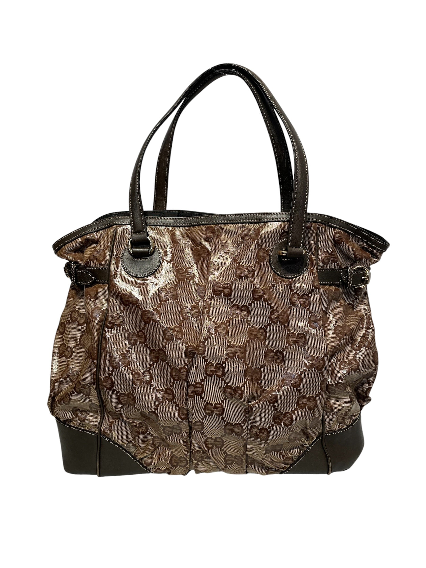 GUCCI/Tote Bag/Monogram/BRW/Patent Moon Bag view 1
