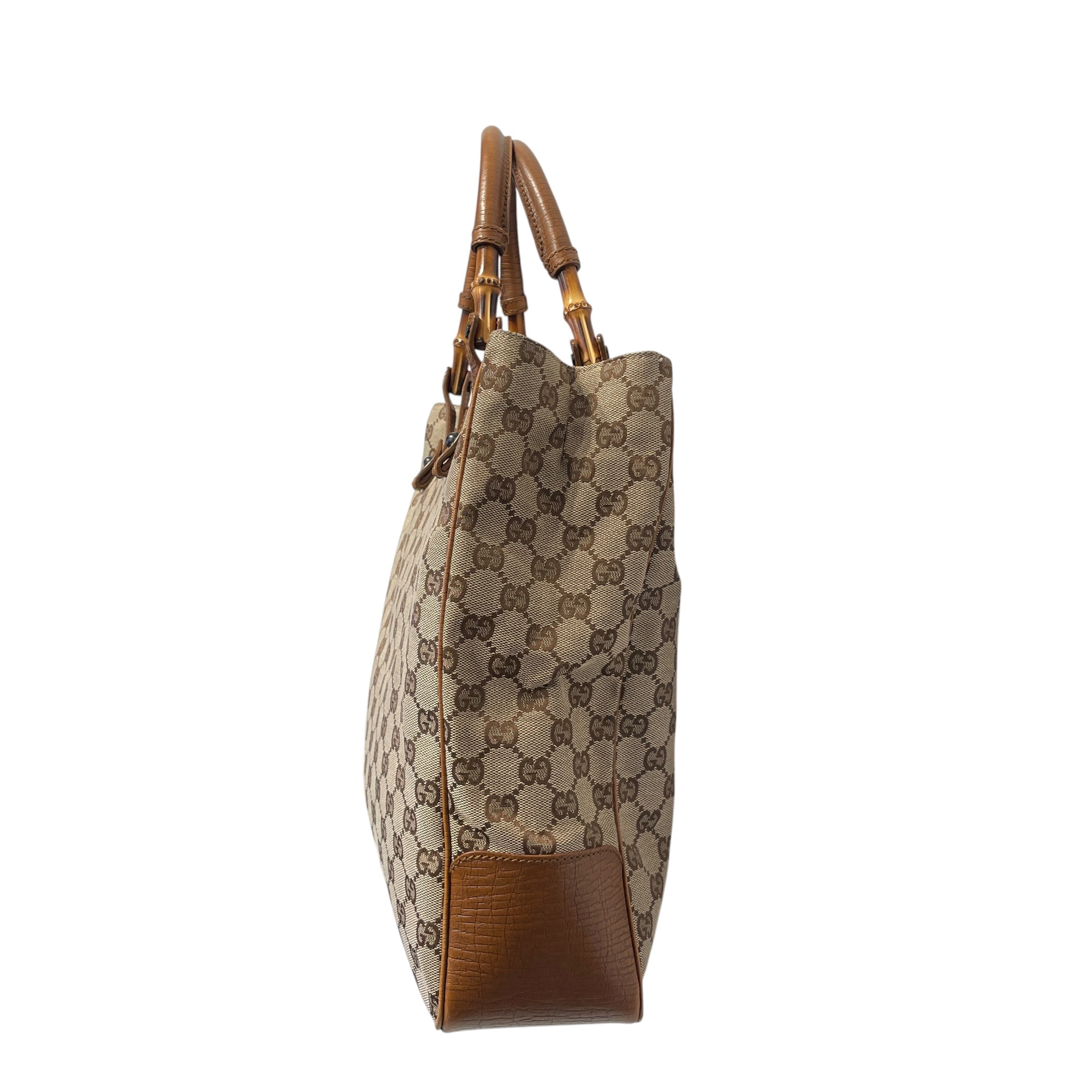 GUCCI/Tote Bag/Monogram/BEG/Bamboo Tote view 3