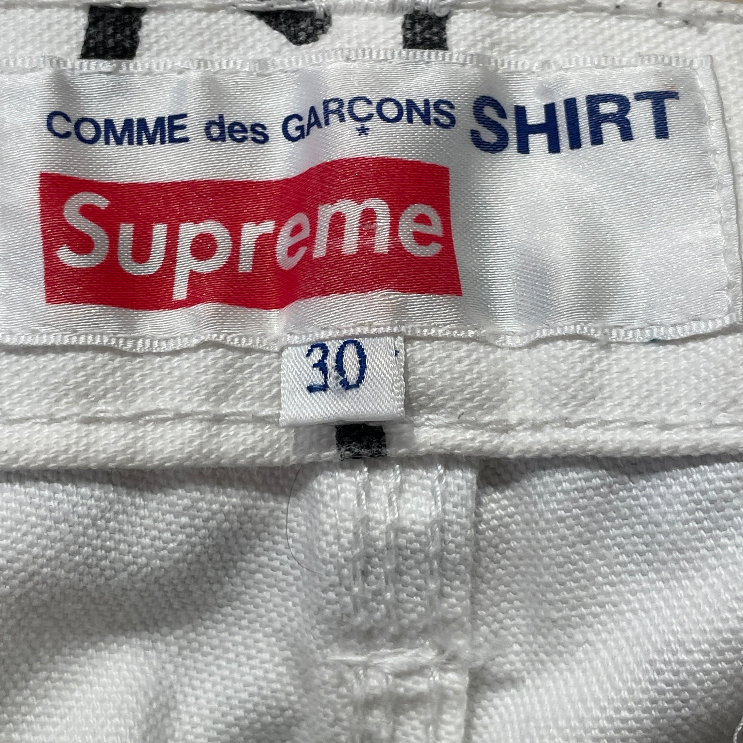 COMME des GARCONS/Supreme/Pants/30/Cotton/WHT/All Over Print/CANVAS PAINTER PANTS view 4