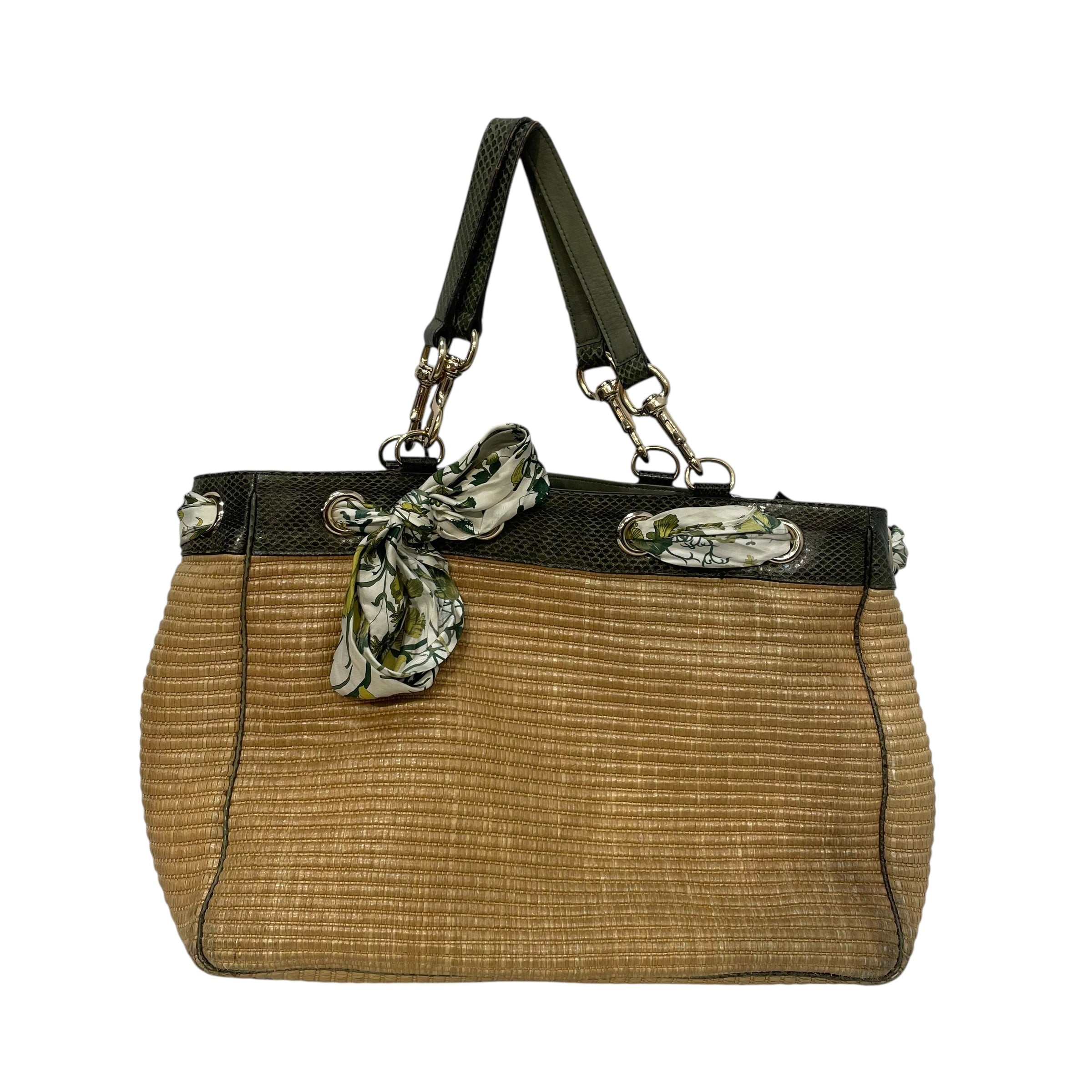 GUCCI/Tote Bag/Border/KHK/RAFFIA TOTE view 1