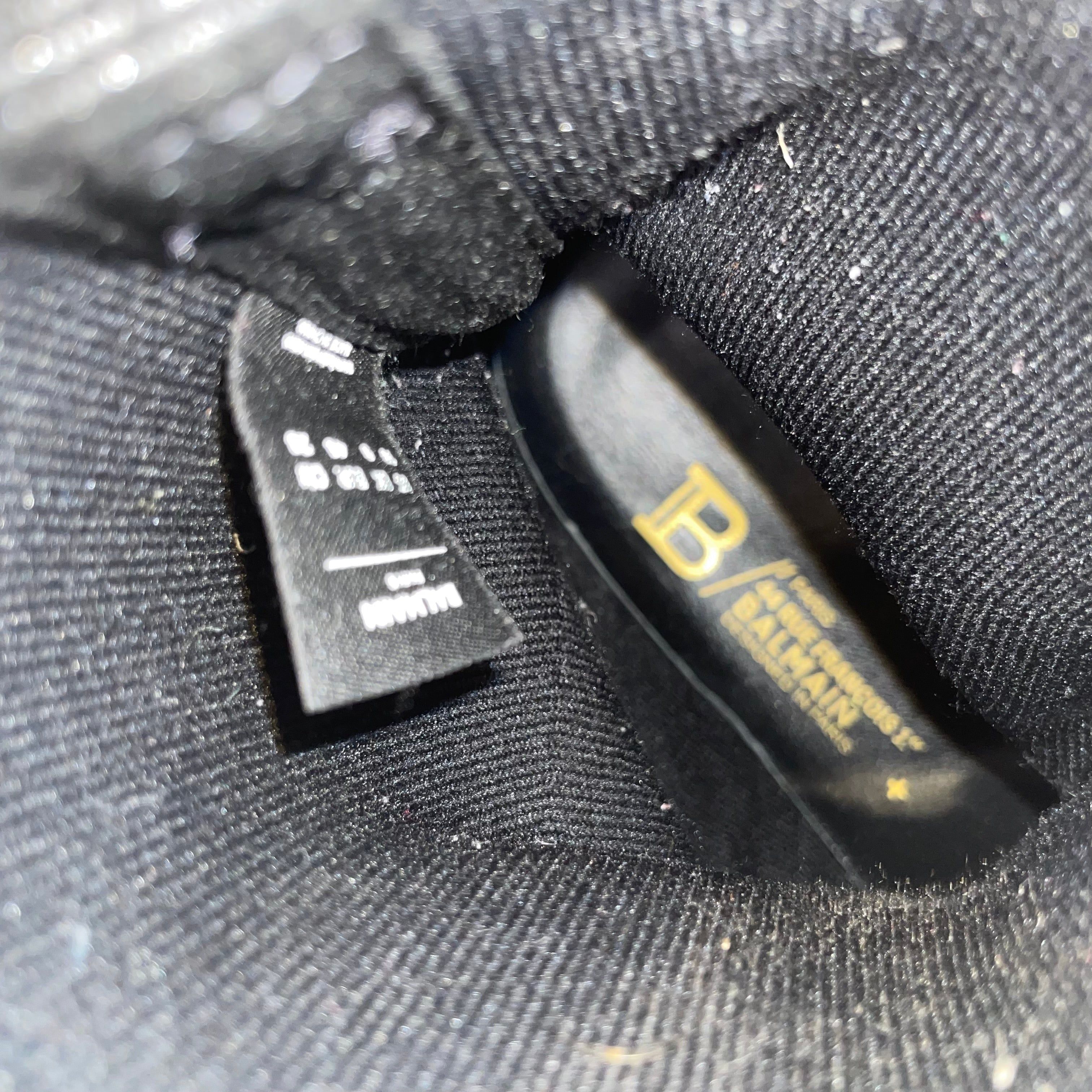 BALMAIN/Hi-Sneakers/US 10/Cotton/BLK/Gld on bottom/B in gld view 7