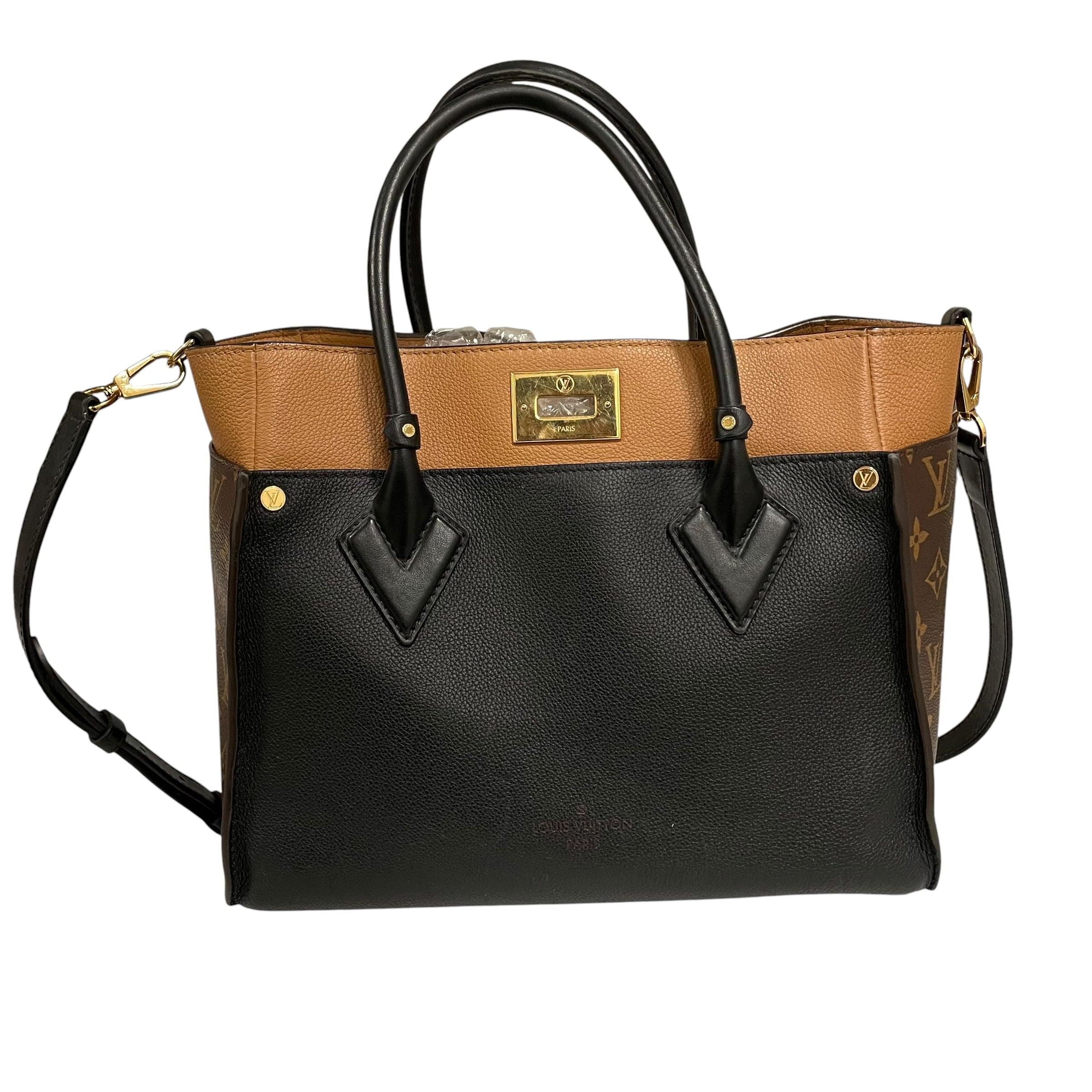 LOUIS VUITTON/Bag/Leather/BLK/MONOGRAM ON THE SIDE view 1