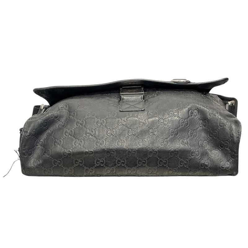 GUCCI/Cross Body Bag/OS/Monogram/Leather/BLK/GUCCISSIMA MESSENGER BAG