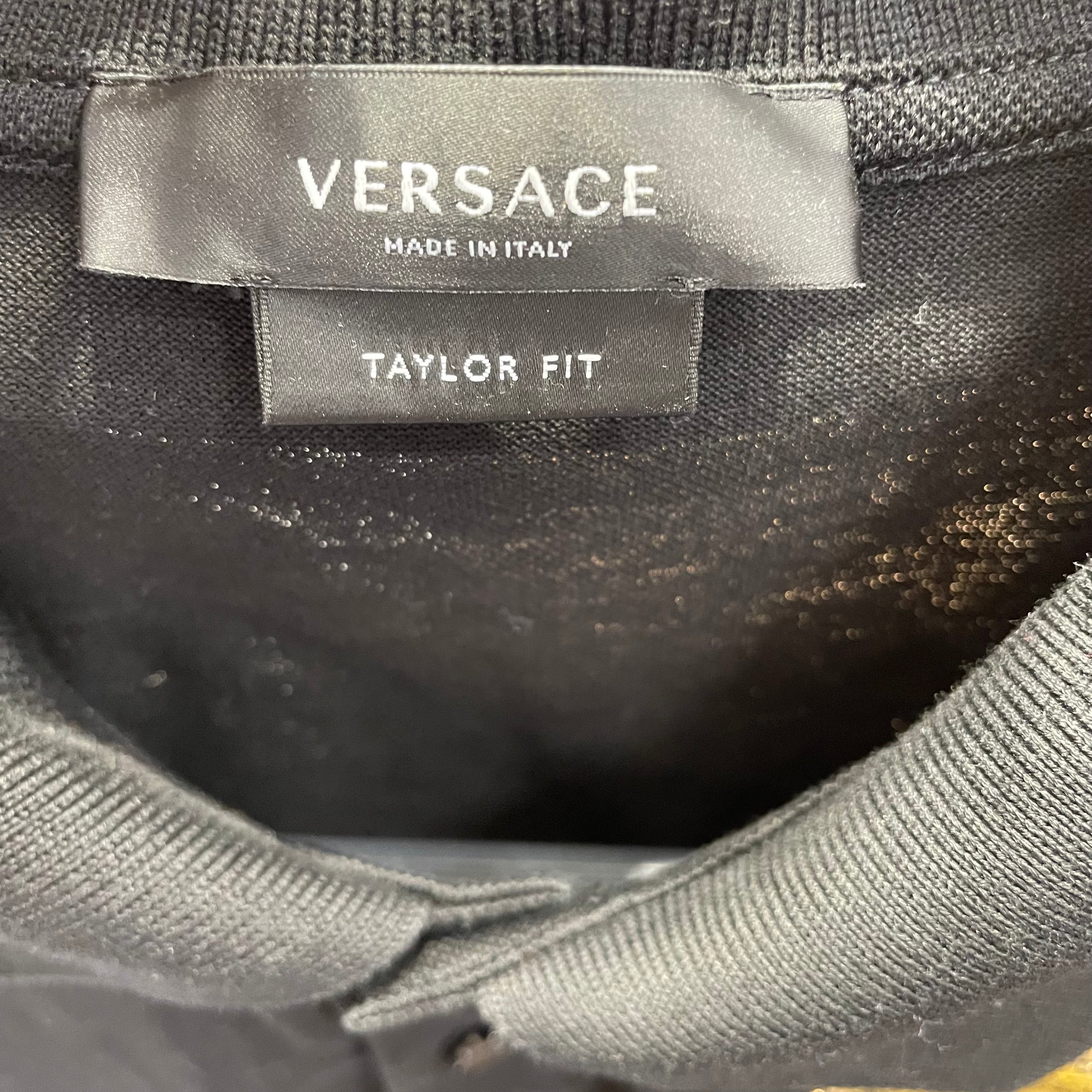 VERSACE/Polo Shirt/L/Cotton/BLK/Graphic/Gold Embroidered Medusa view 3