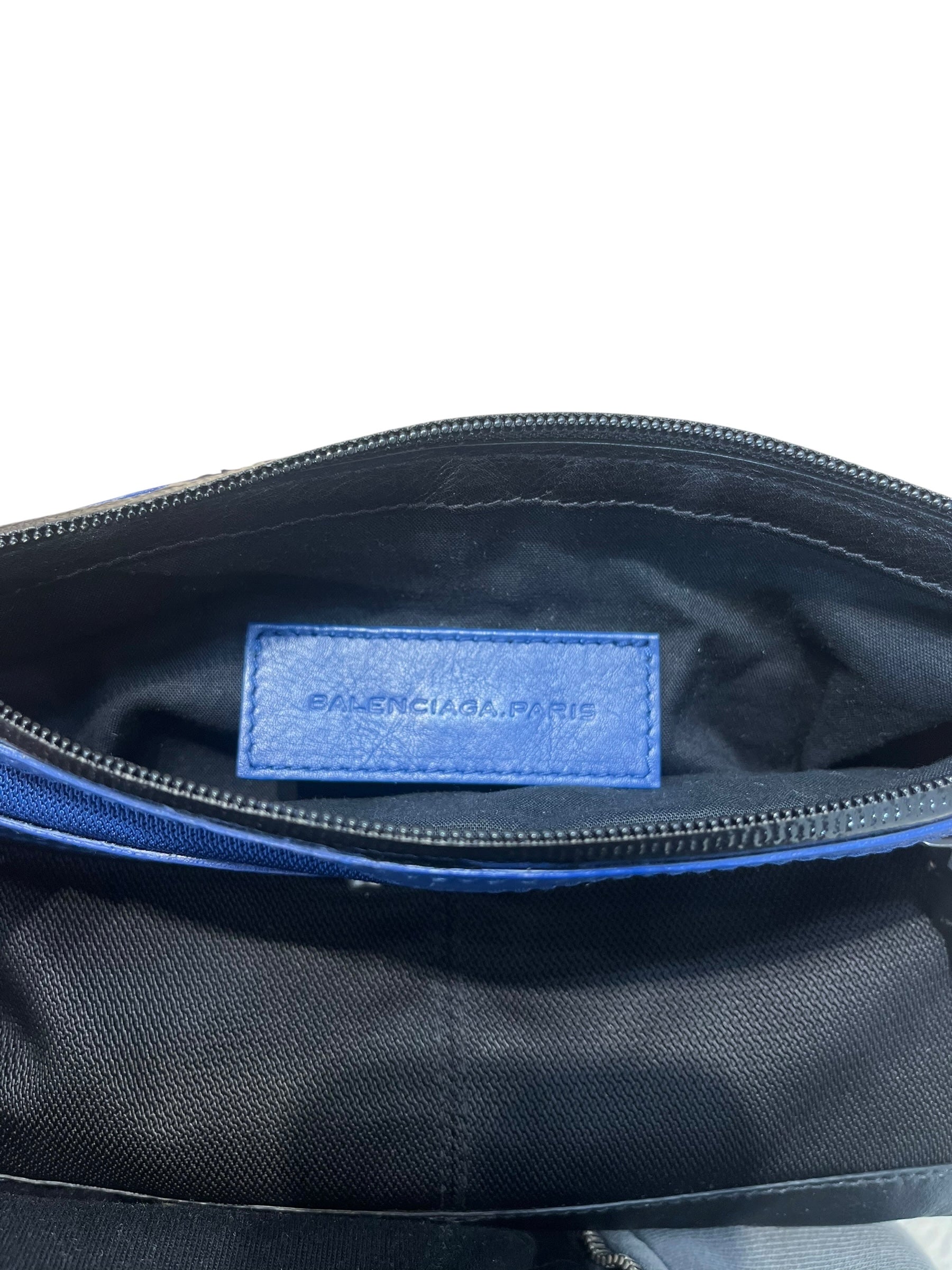 BALENCIAGA/Clutch Bag/BLU/CLASSIC CLIP BLKBLU CNVSLTHR view 3