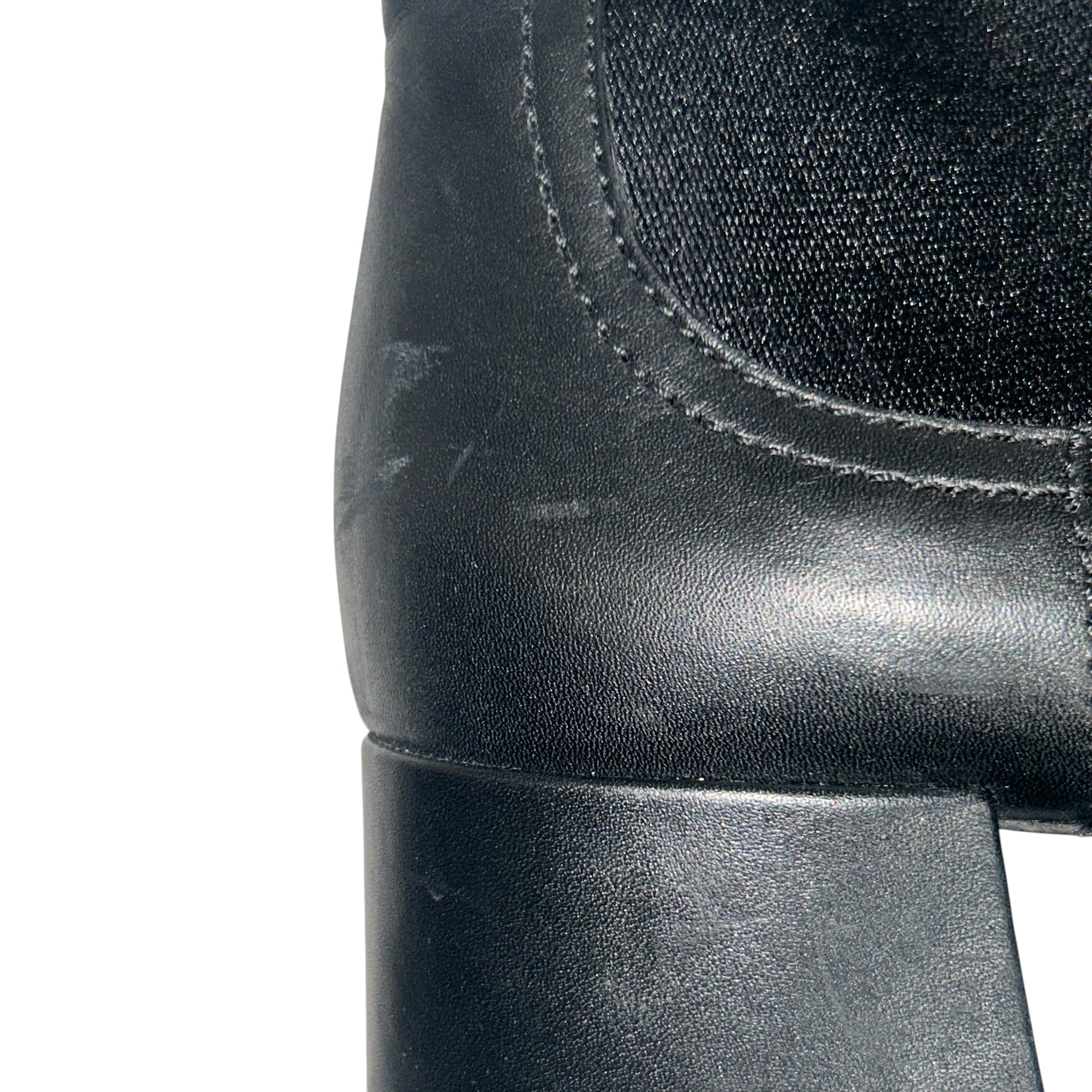 MIU MIU/Pull-On Boots/US 5.5/Leather/BLK/Crystal Embellished Boots view 7