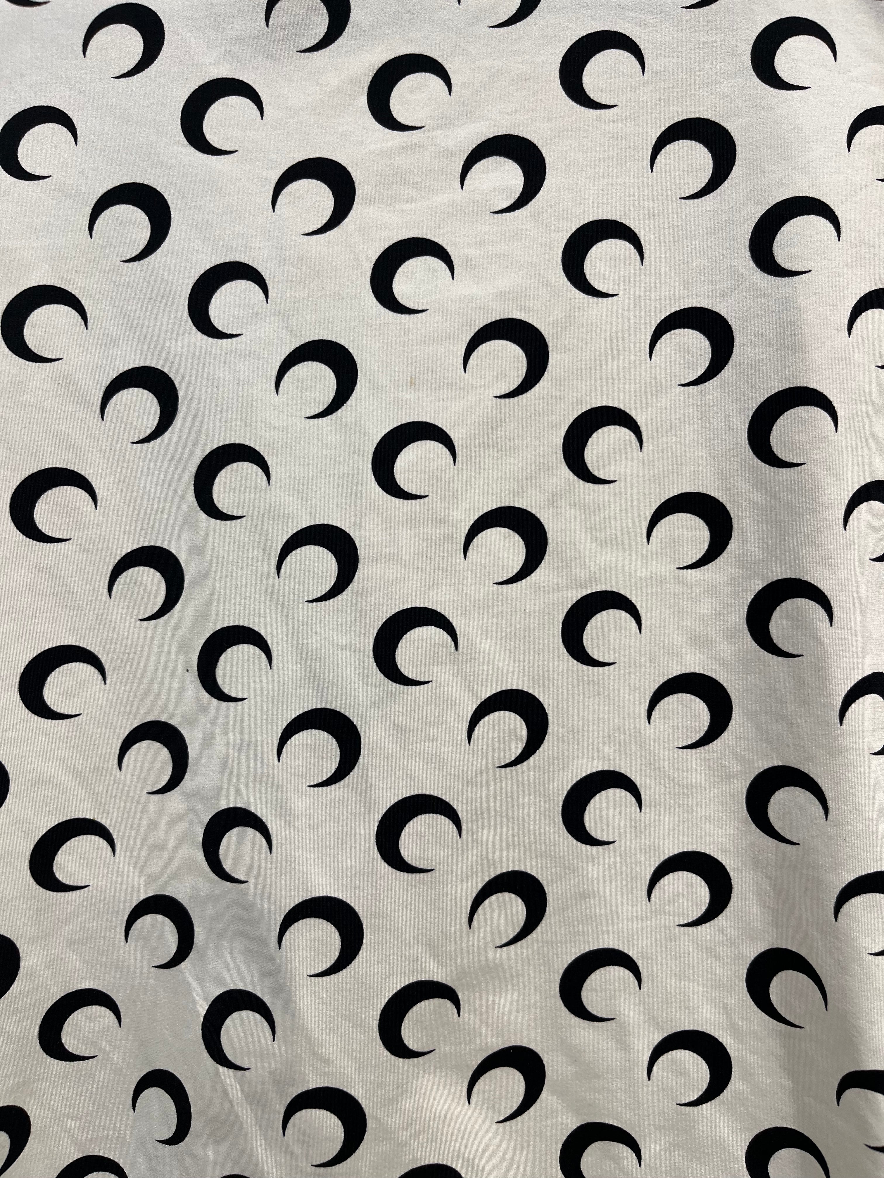 MARINE SERRE/LS T-Shirt/XS/Monogram/Polyester/WHT/half moon all over white line view 6
