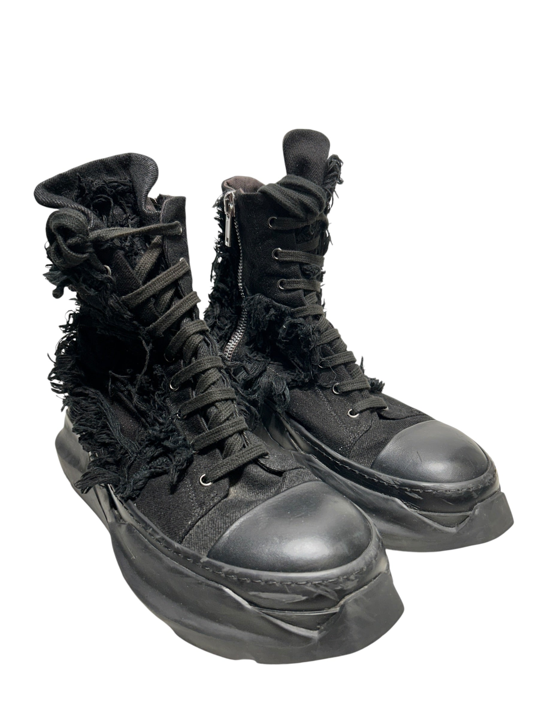 RICK OWENS DRKSHDW/Hi-Sneakers/EU 42/Cotton/BLK/DISTRESSED TRAINERS view 1