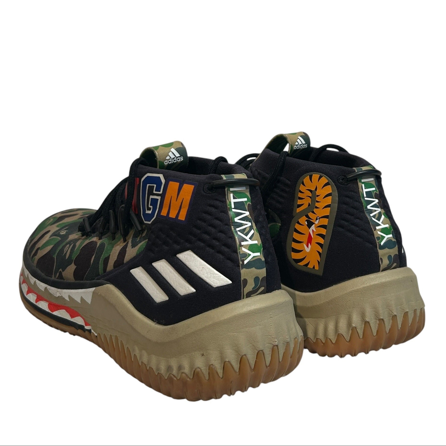 A BATHING APE/Low-Sneakers/US 9.5/Camouflage/GRN/Bape x Addidas Dame 4's view 2