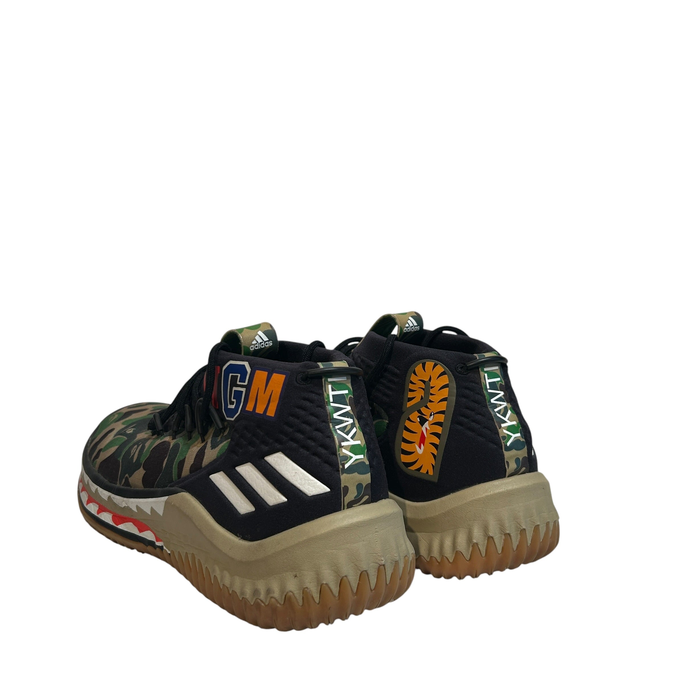 A BATHING APE/Low-Sneakers/US 9.5/Camouflage/GRN/Bape x Addidas Dame 4's view 2