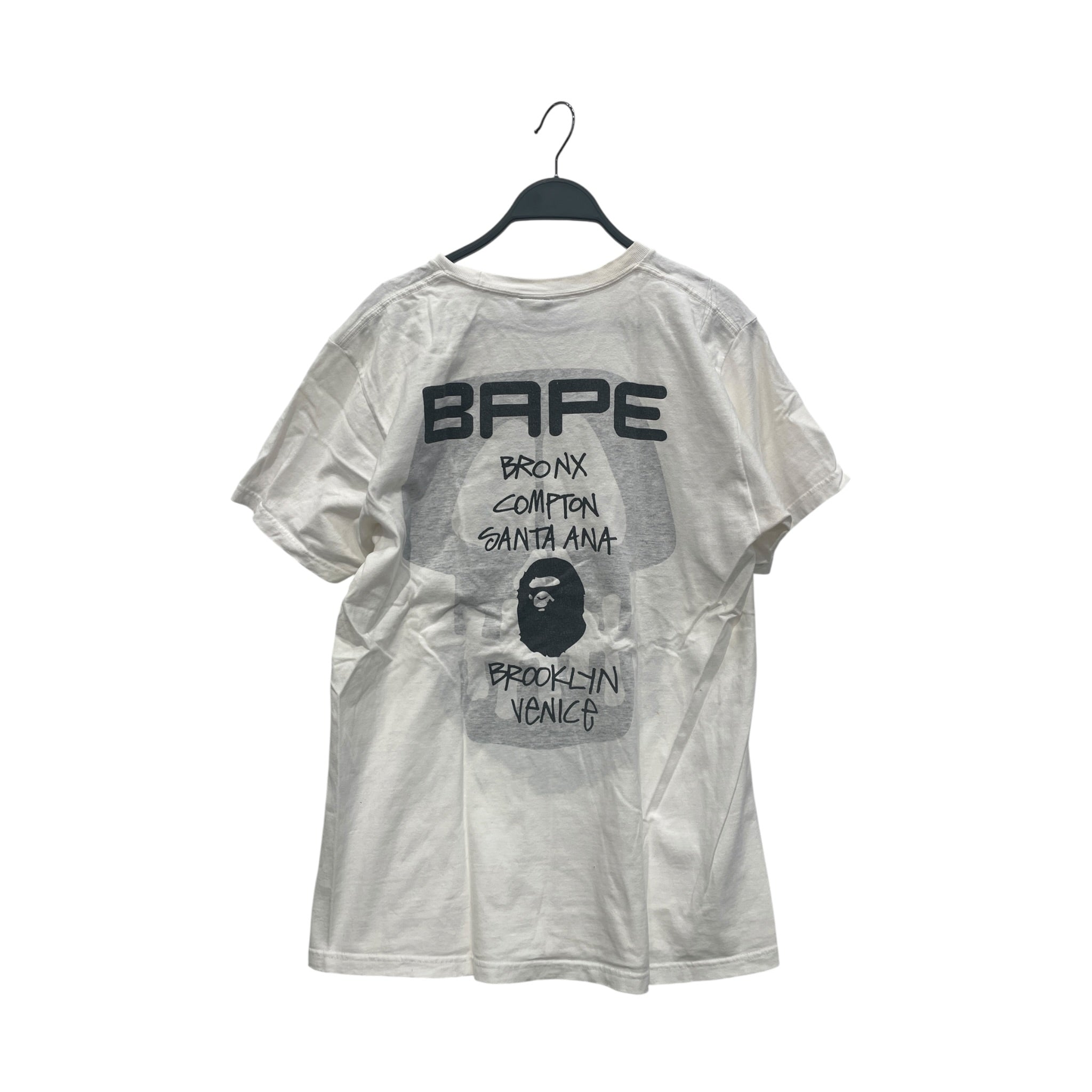 STUSSY/BAPE STA!/3|4S Cut & Sew/M/Cotton/WHT/WORLD TOUR BAPE view 2