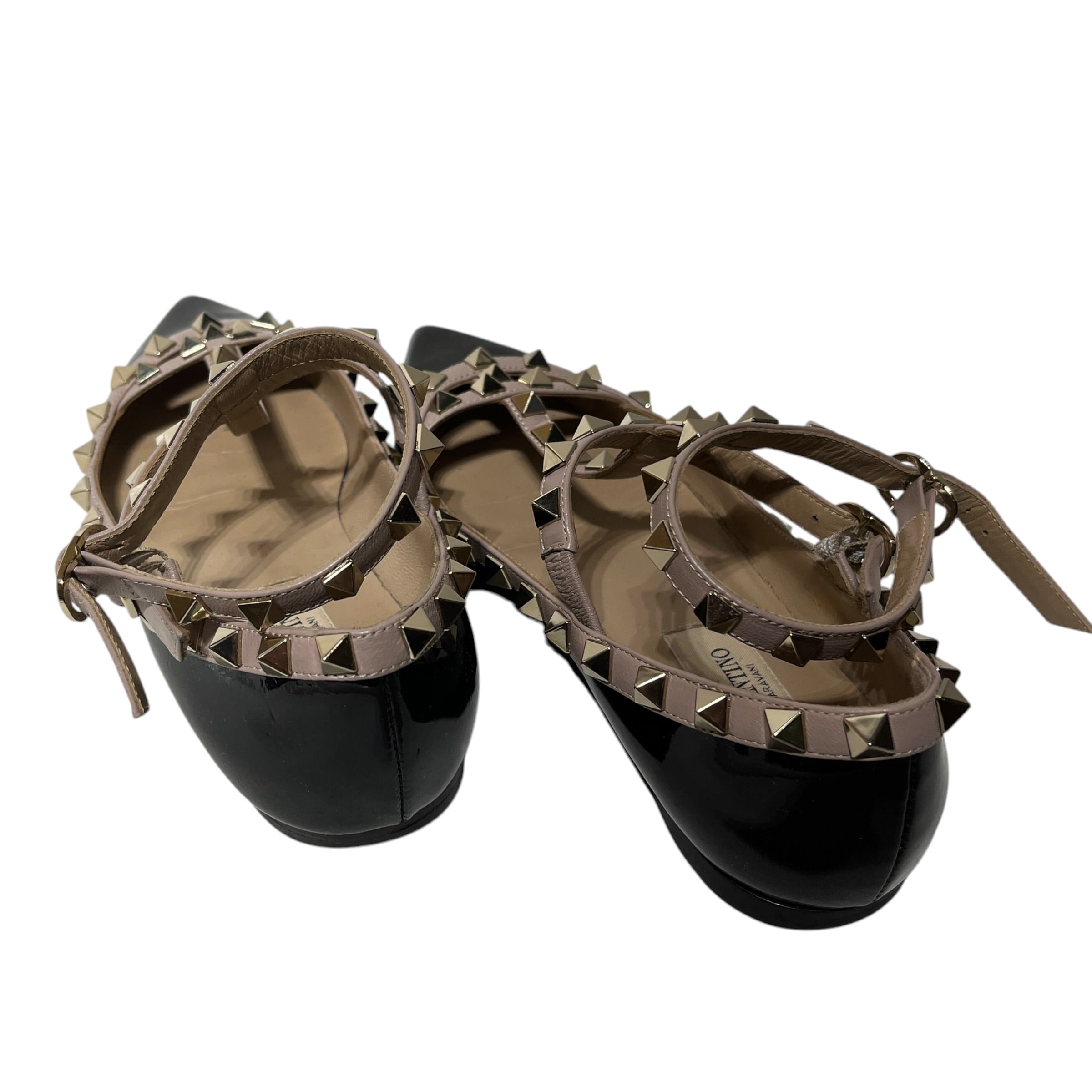 VALENTINO/Sandals/EU 34/BLK/garavani rockstud caged flats view 2