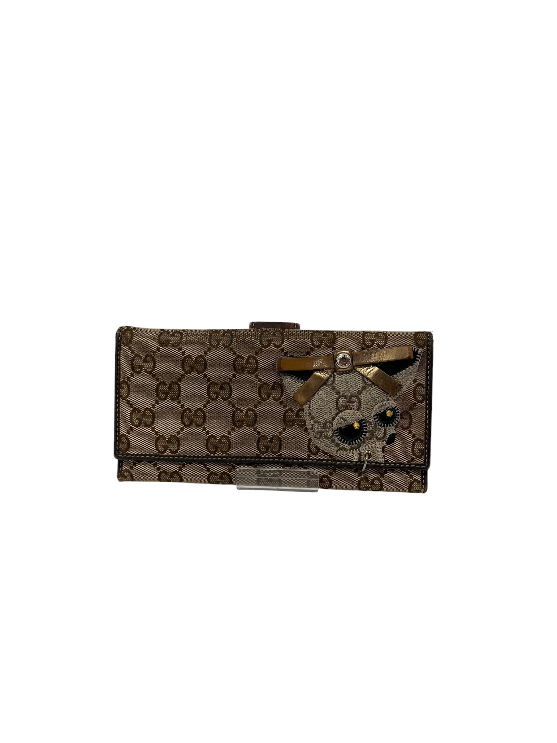 GUCCI/Trifold Wallet/Monogram/Cotton/BEG/L's/GUCCIOLI CHIHUAHU WALLET view 1