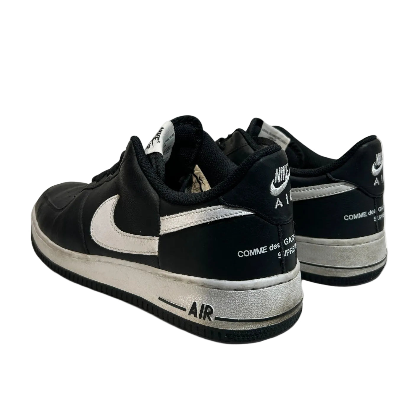 Supreme/NIKE/COMME des GARCONS/Low-Sneakers/US 10/Leather/BLK/Air Force 1 Supreme CDG view 2