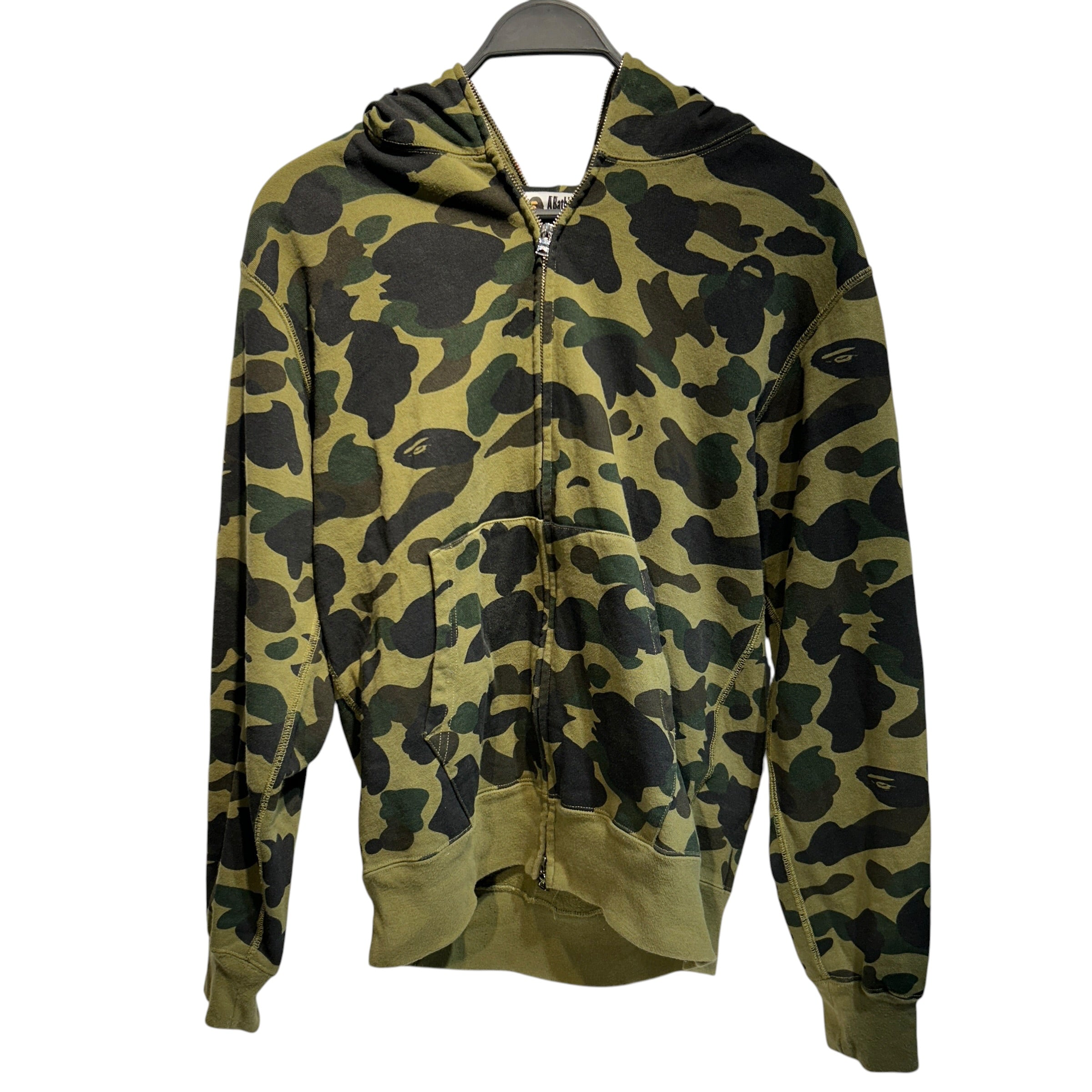 A BATHING APE/Zip Up Hoodie/L/Camouflage/Cotton/GRN/Camo Shark Hoodie