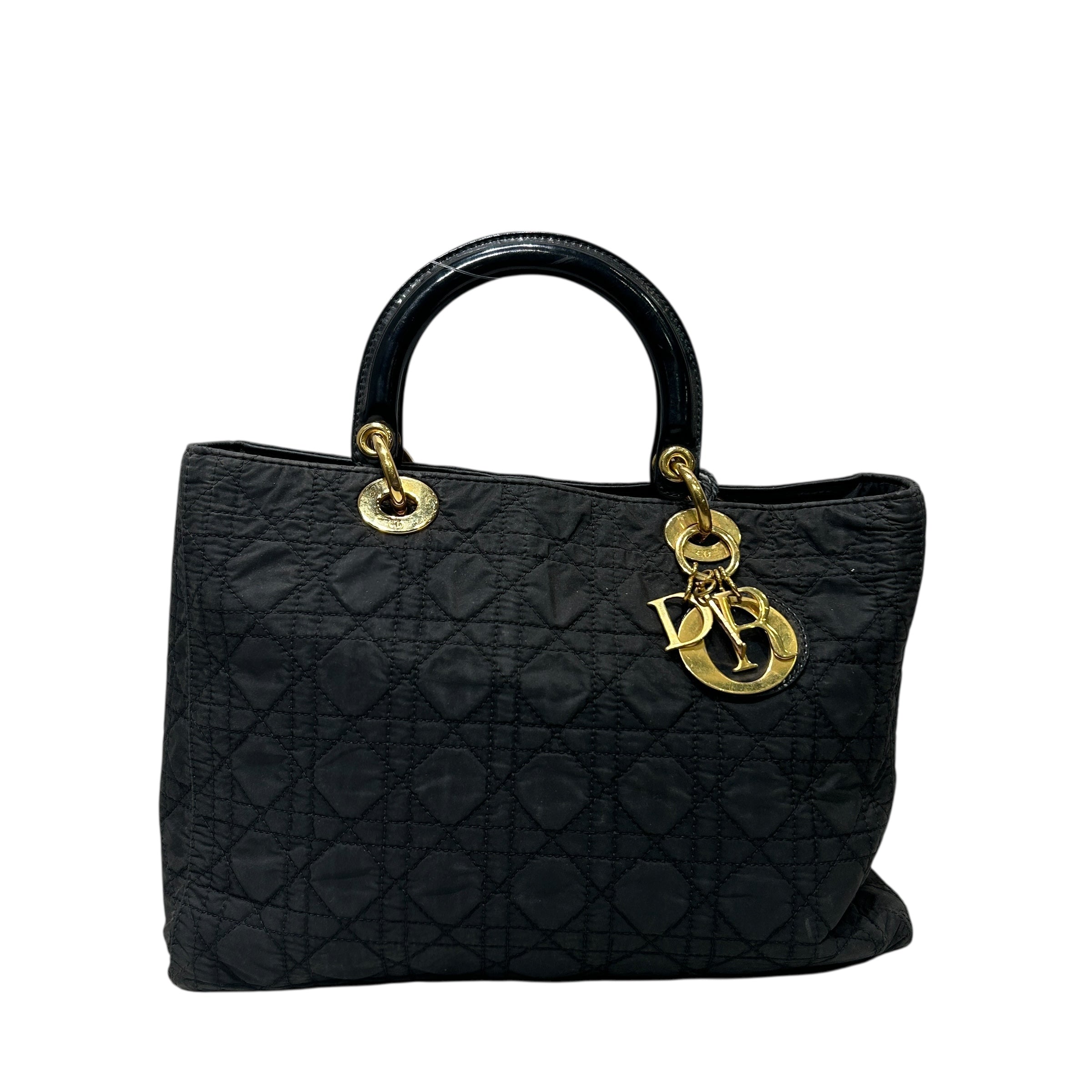 Christian Dior/Hand Bag/Cotton/BLK/VINTAGE LADY DIOR view 1