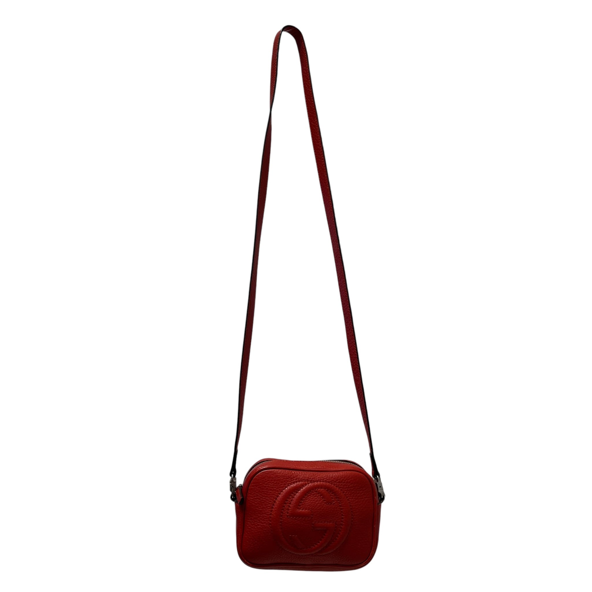 GUCCI/Cross Body Bag/Leather/RED/PEBBLED MINI DISCO CROSSBODY view 1