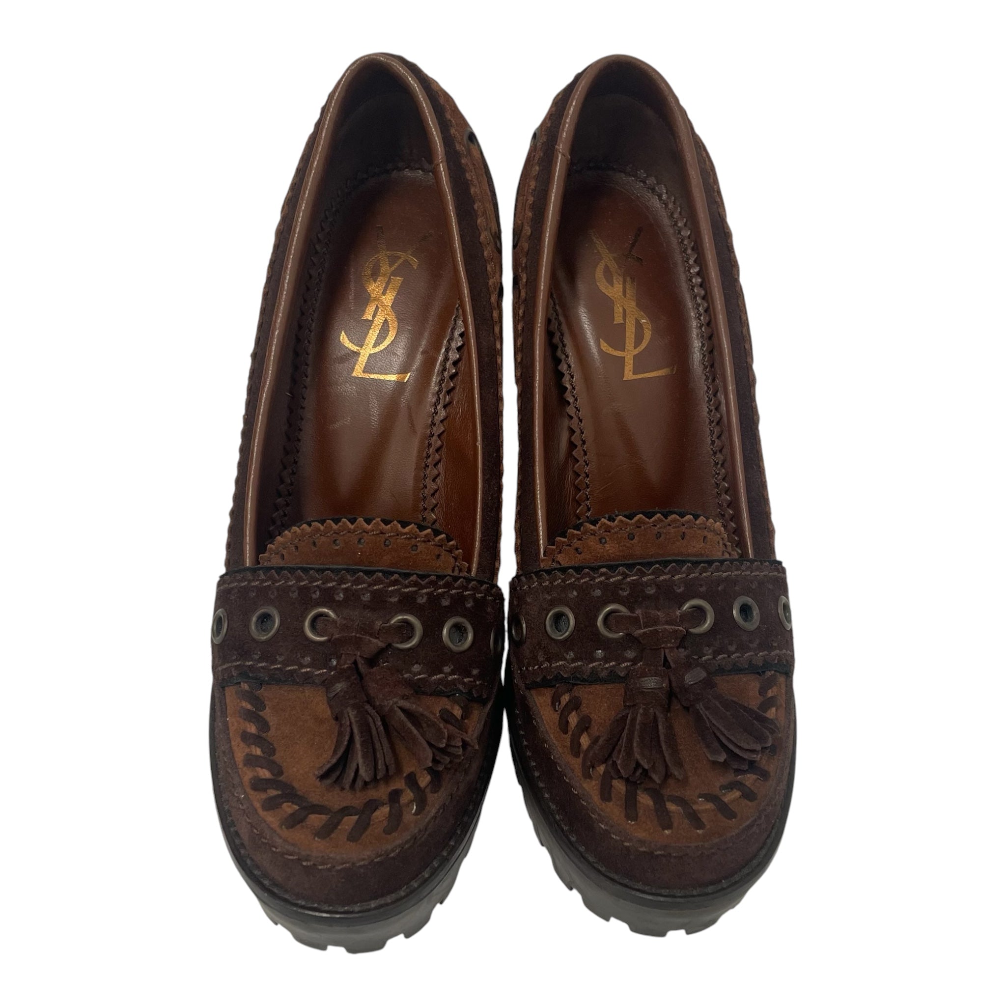 YVES SAINT LAURENT/Heels/US 6.5/Suede/BRW/ view 4