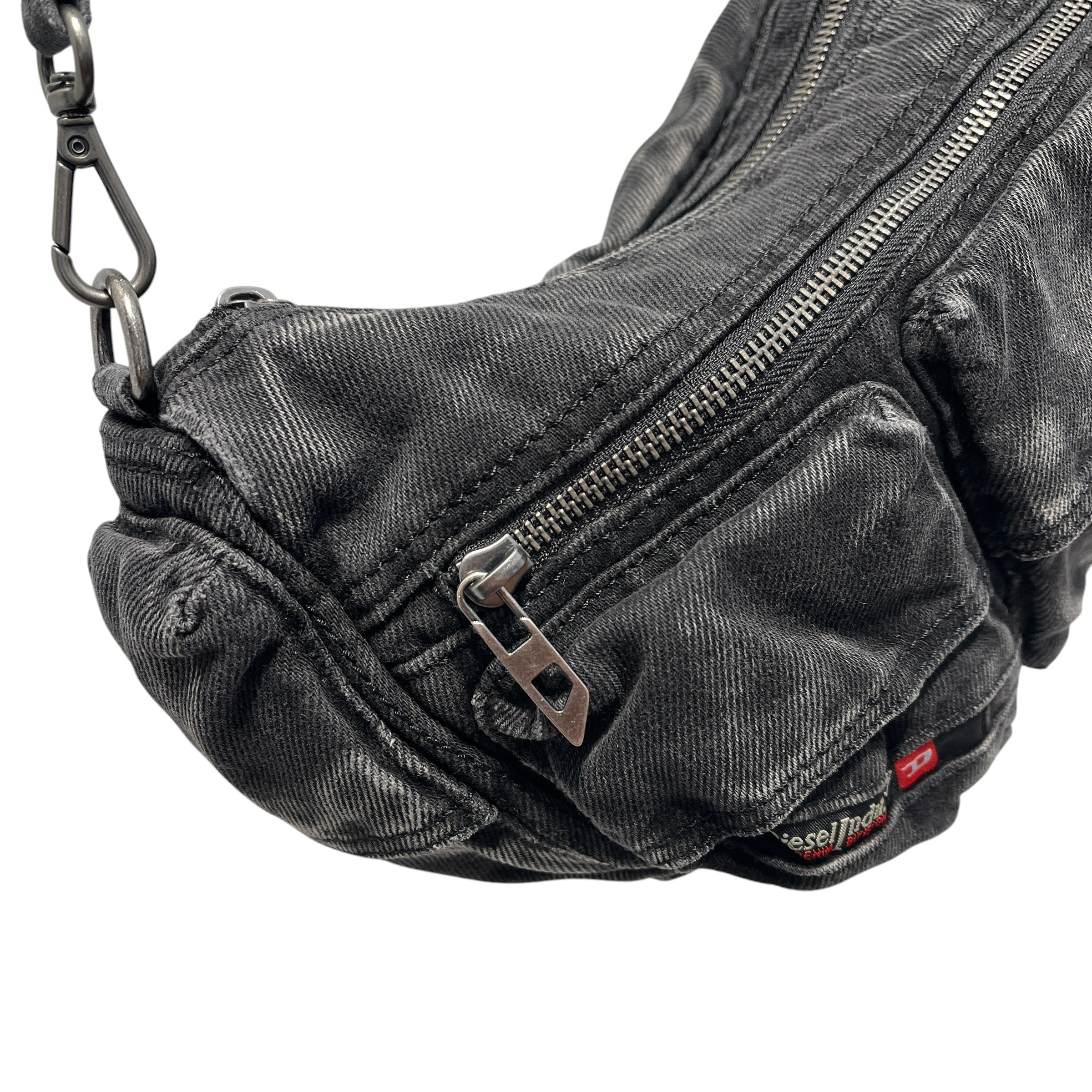DIESEL/Bag/Denim/BLK/diesel multi pocket denim bag view 5