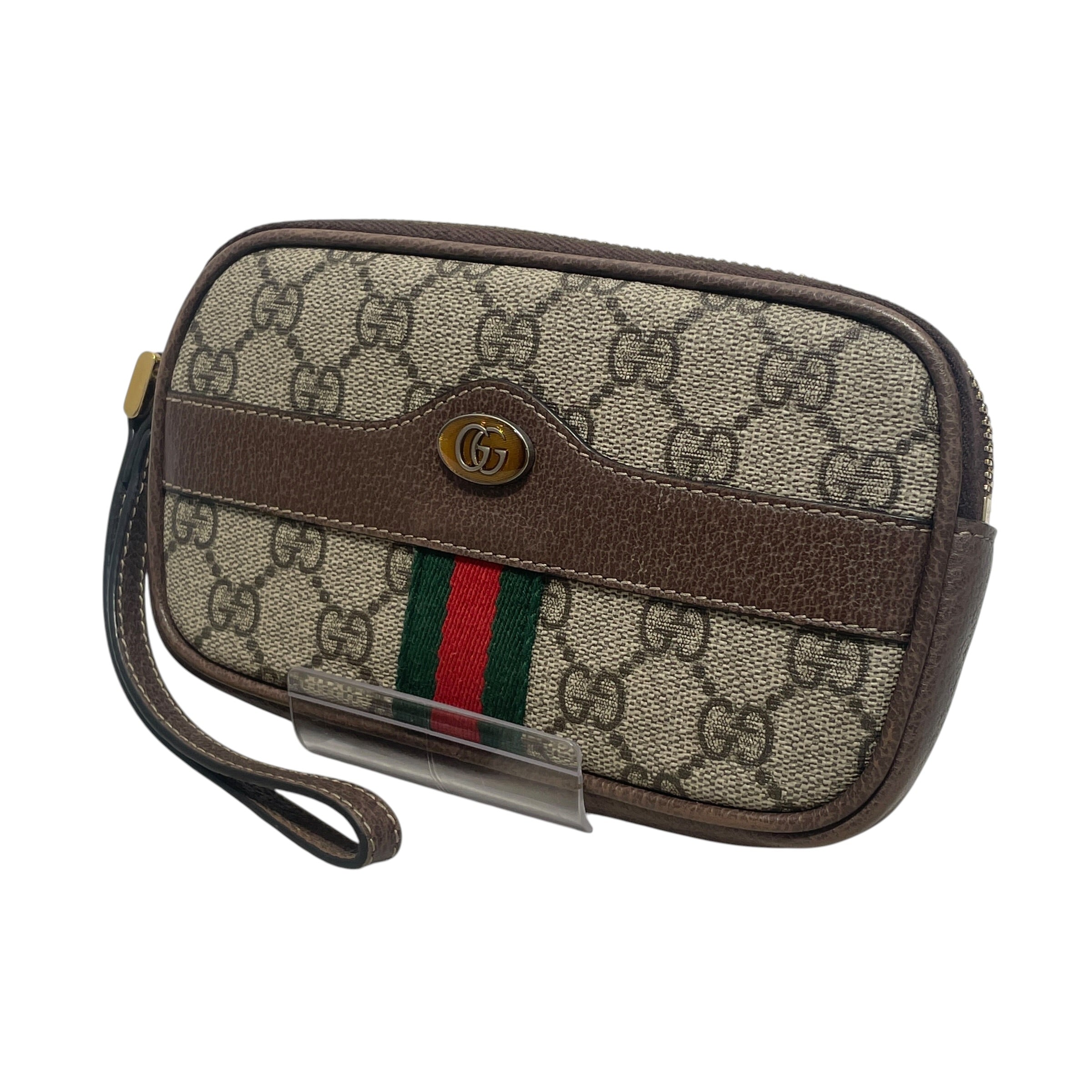 GUCCI/Wallet/Monogram/Cotton/BRW/L's/gg supreme wristlet view 1