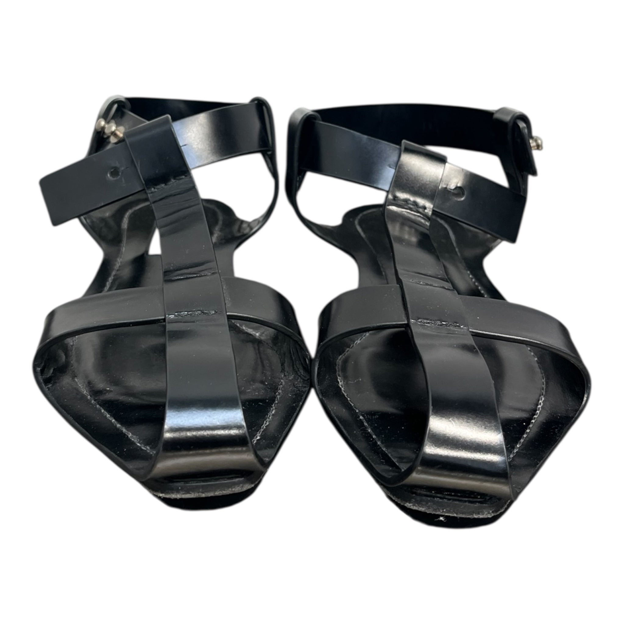 JIL SANDER/Sandals/EU 38/Faux Leather/BLK/EXCESS LEATHER SANDAL view 2