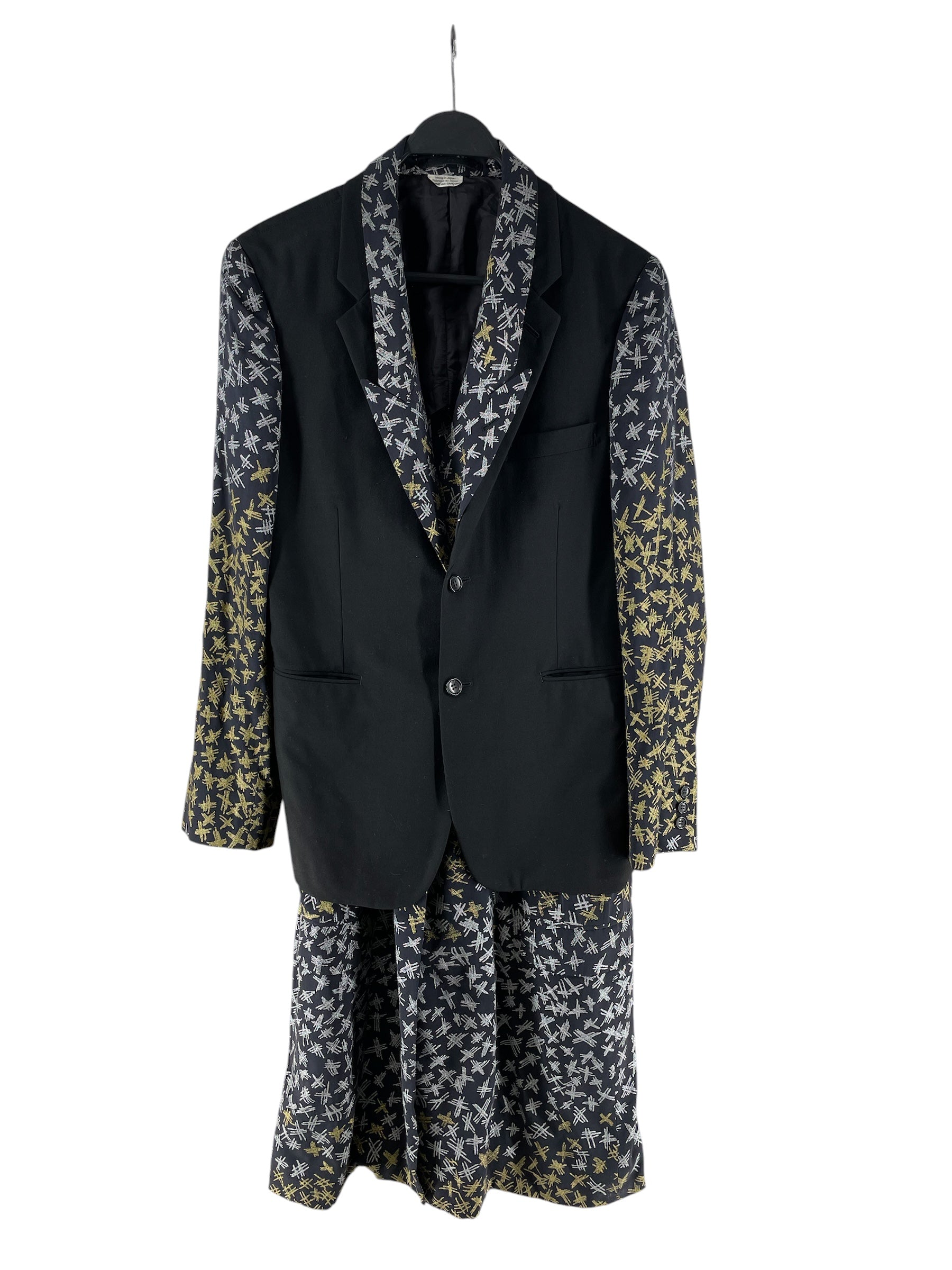 COMME des GARCONS HOMME PLUS/Jacket/M/Nylon/BLK/All Over Print/DBL LAYER HASHTAG PRINT COAT view 1