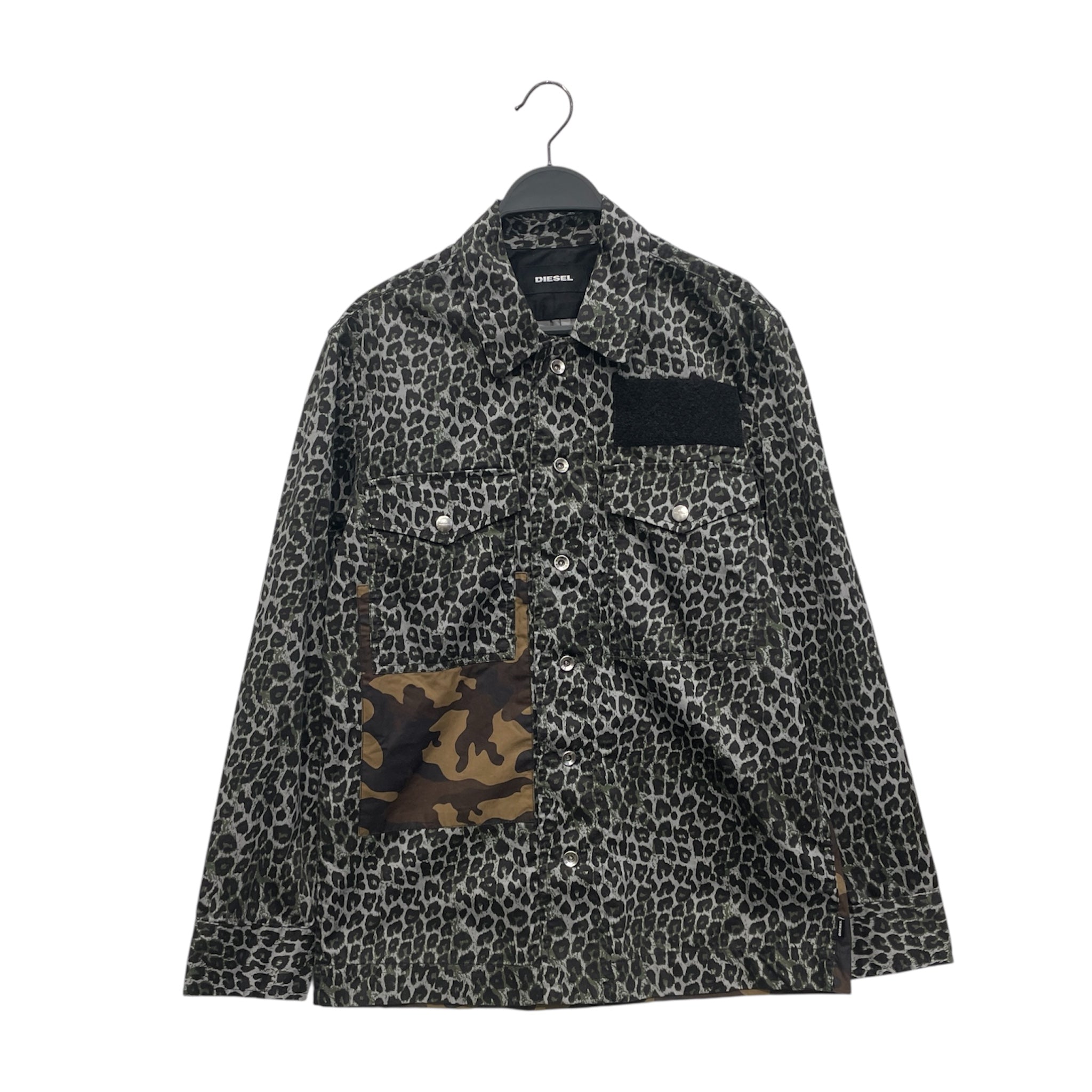 DIESEL/LS Shirt/L/Cotton/GRY/Animal Pattern/LEOPARD/VELCRO view 1