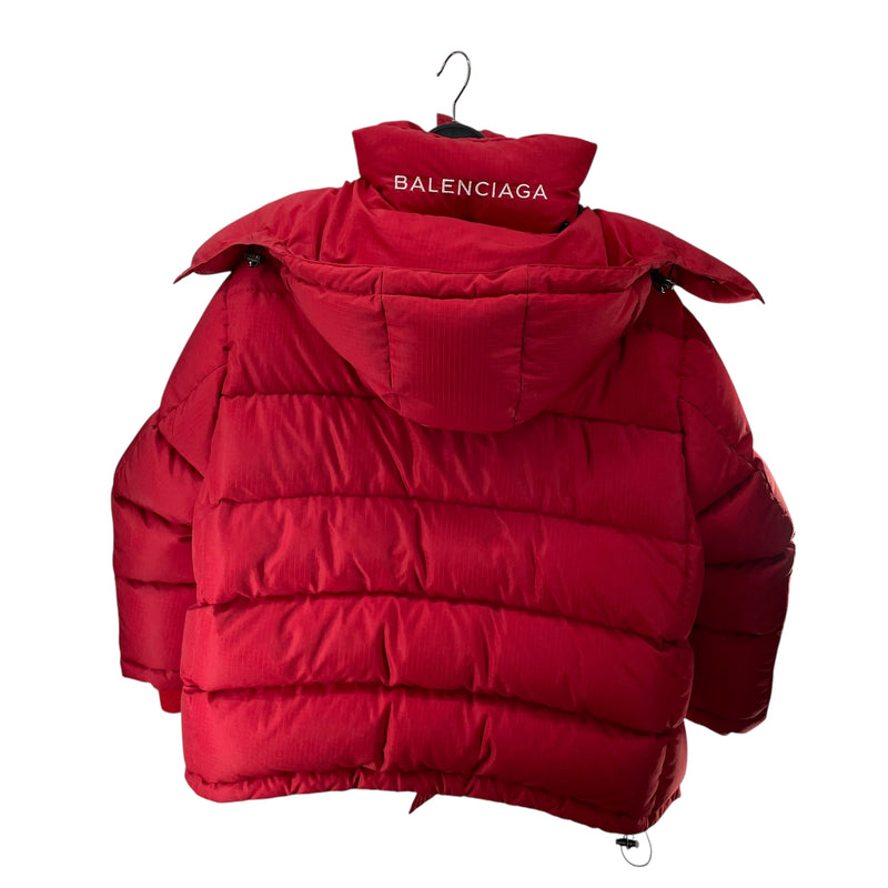 BALENCIAGA/Puffer Jkt/38/Polyester/RED/BLACK ZIPPER ON FRONT