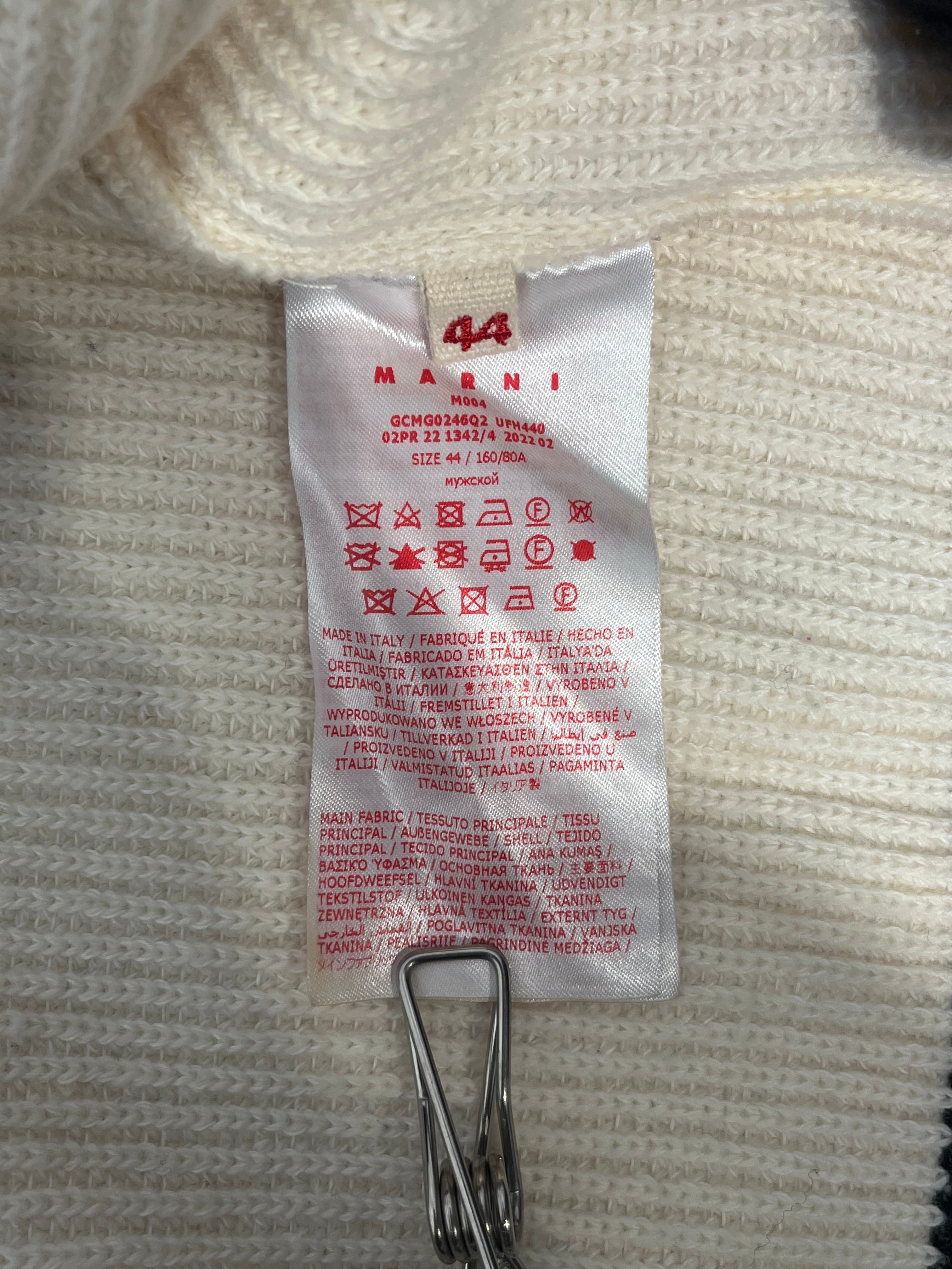 MARNI/Sweater/44/Wool/CRM/Pullover/half collar-black strtipe view 4