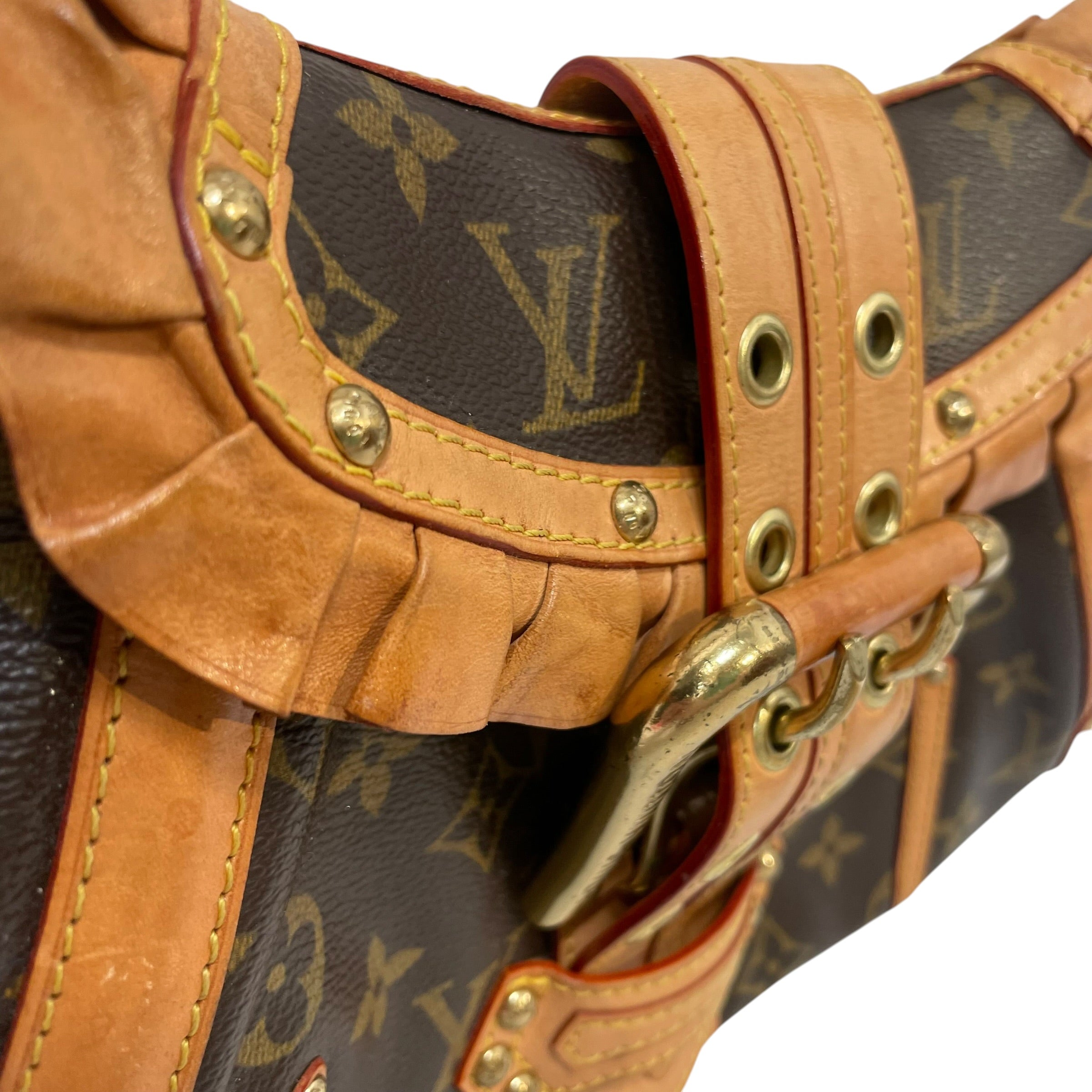 LOUIS VUITTON/Hand Bag/Monogram/Leather/BRW/leonor ruffle view 6