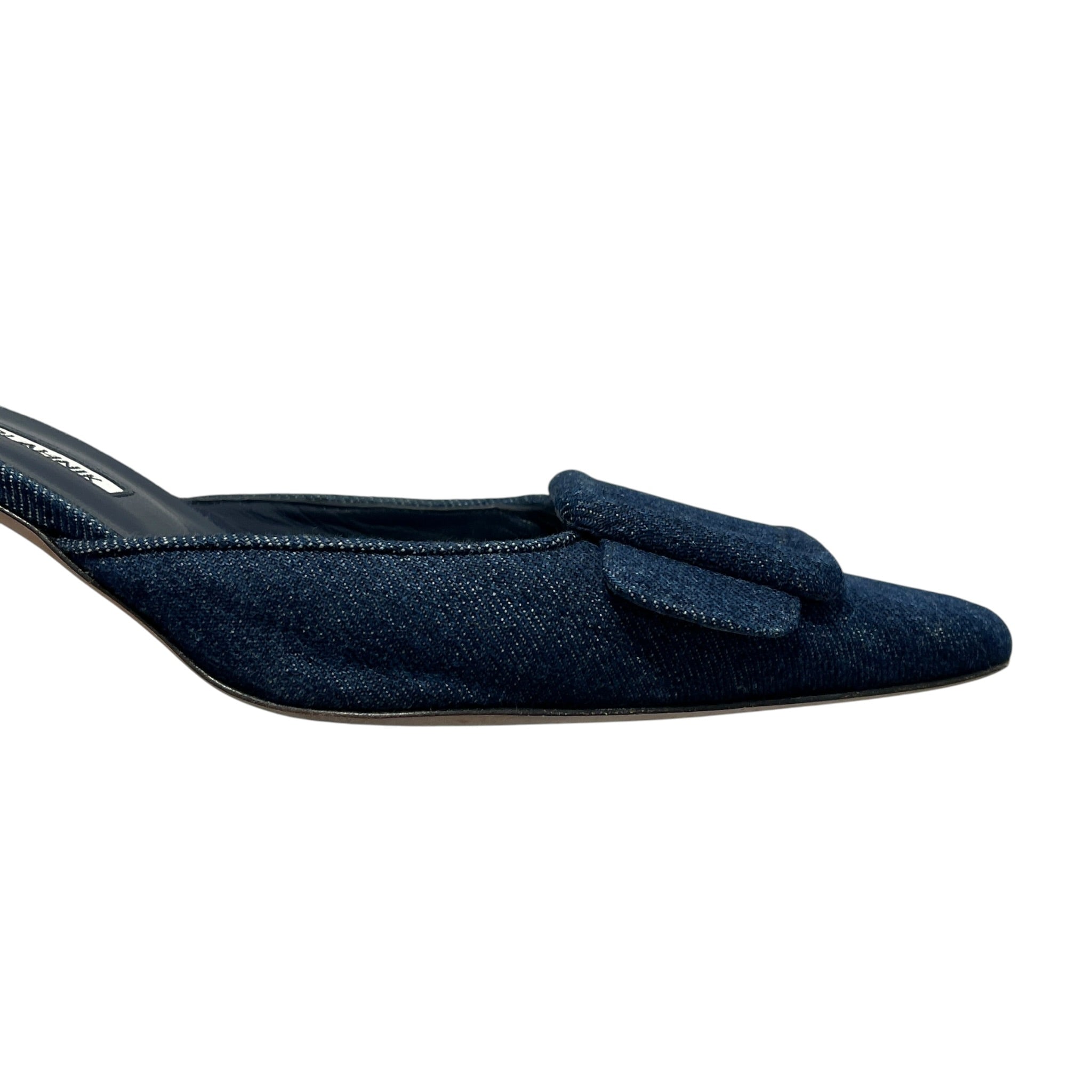 MANOLO BLAHNIK/Heels/US 8.5/BLU/mid heel denim square view 5