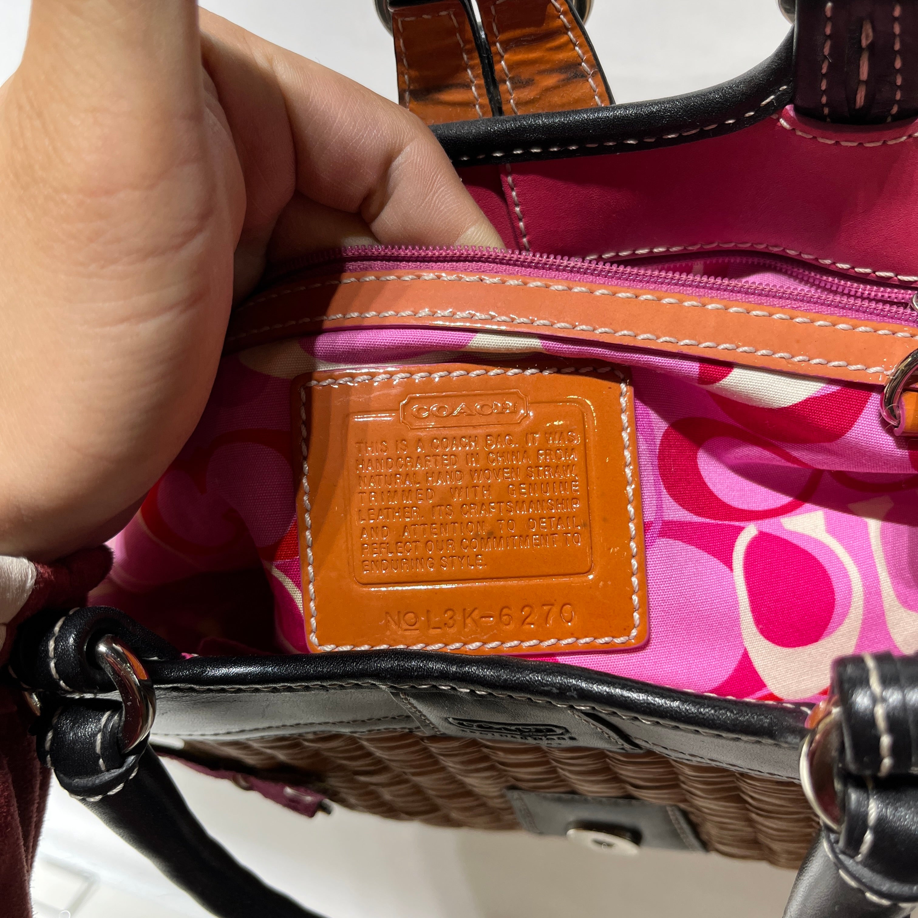 COACH/Basket Bag/BEG/DAMAGED WICKER view 5