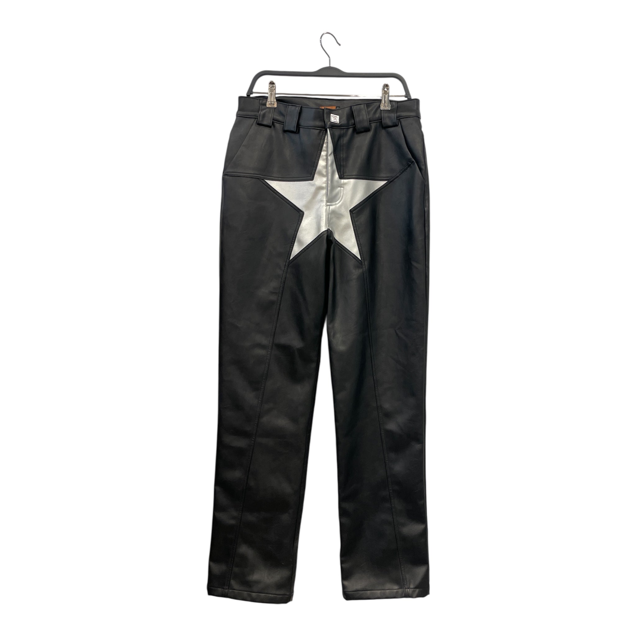 BARRAGAN/Straight Pants/32/Leather/BLK/ view 1