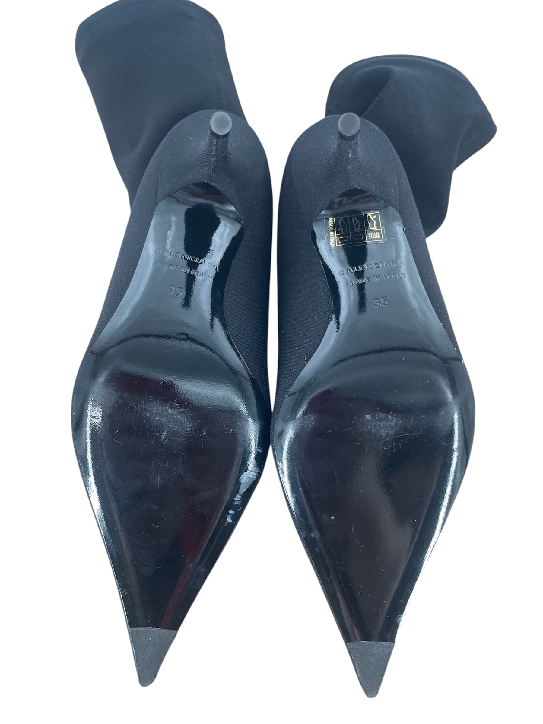 BALENCIAGA/Heels/EU 35/Cotton/BLK/V-Tip/KNIFE CLOTH SOCK MADE IN ITALY view 3